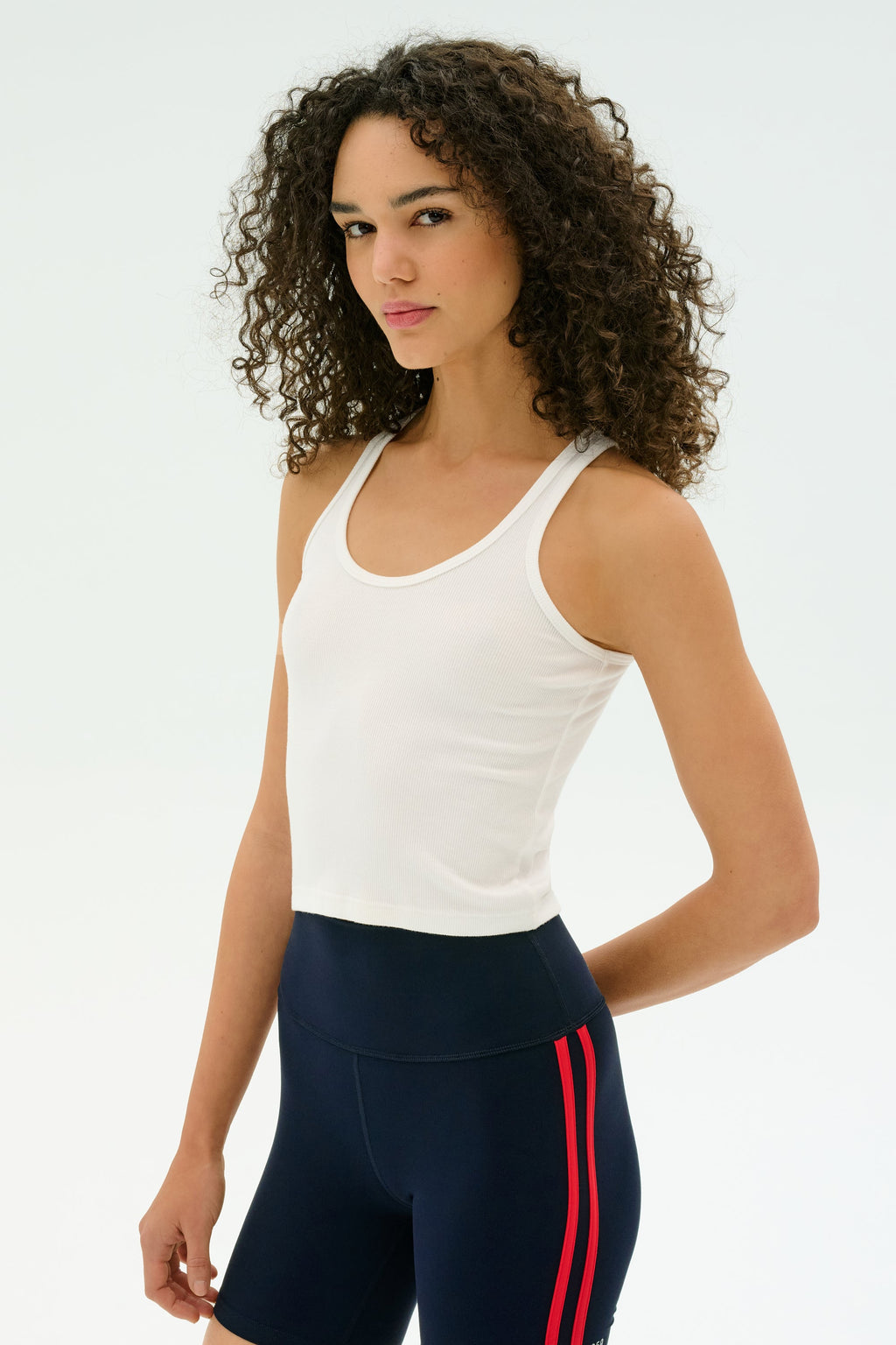 Ashby Rib Crop - White