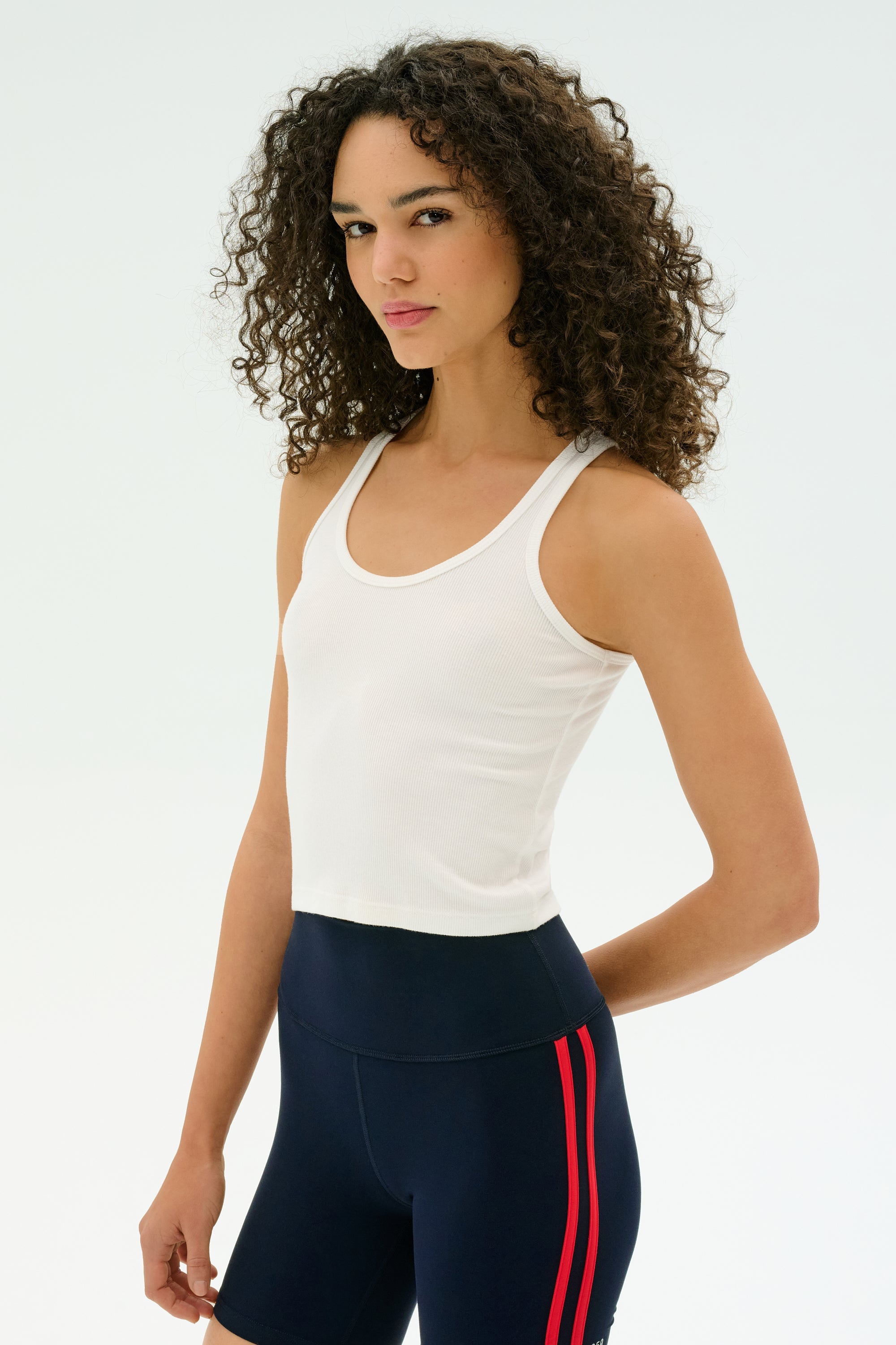 Ashby Rib Crop - White