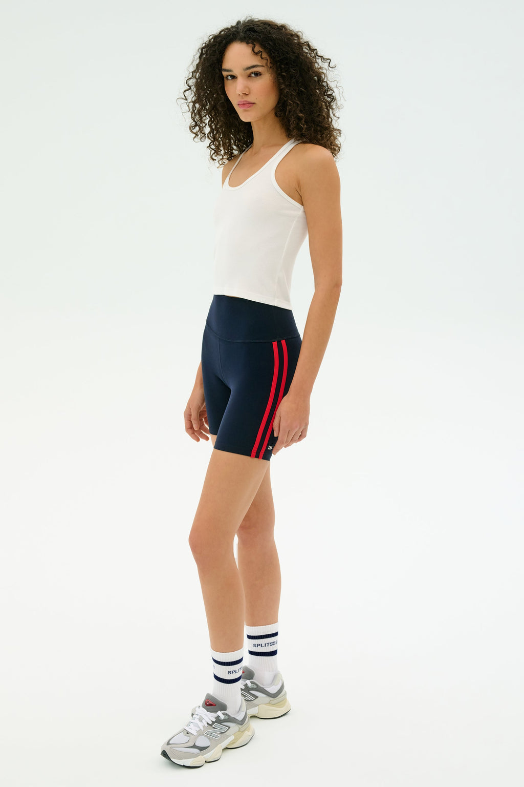 Ella High Waist Airweight Short - Indigo/Pirate Red