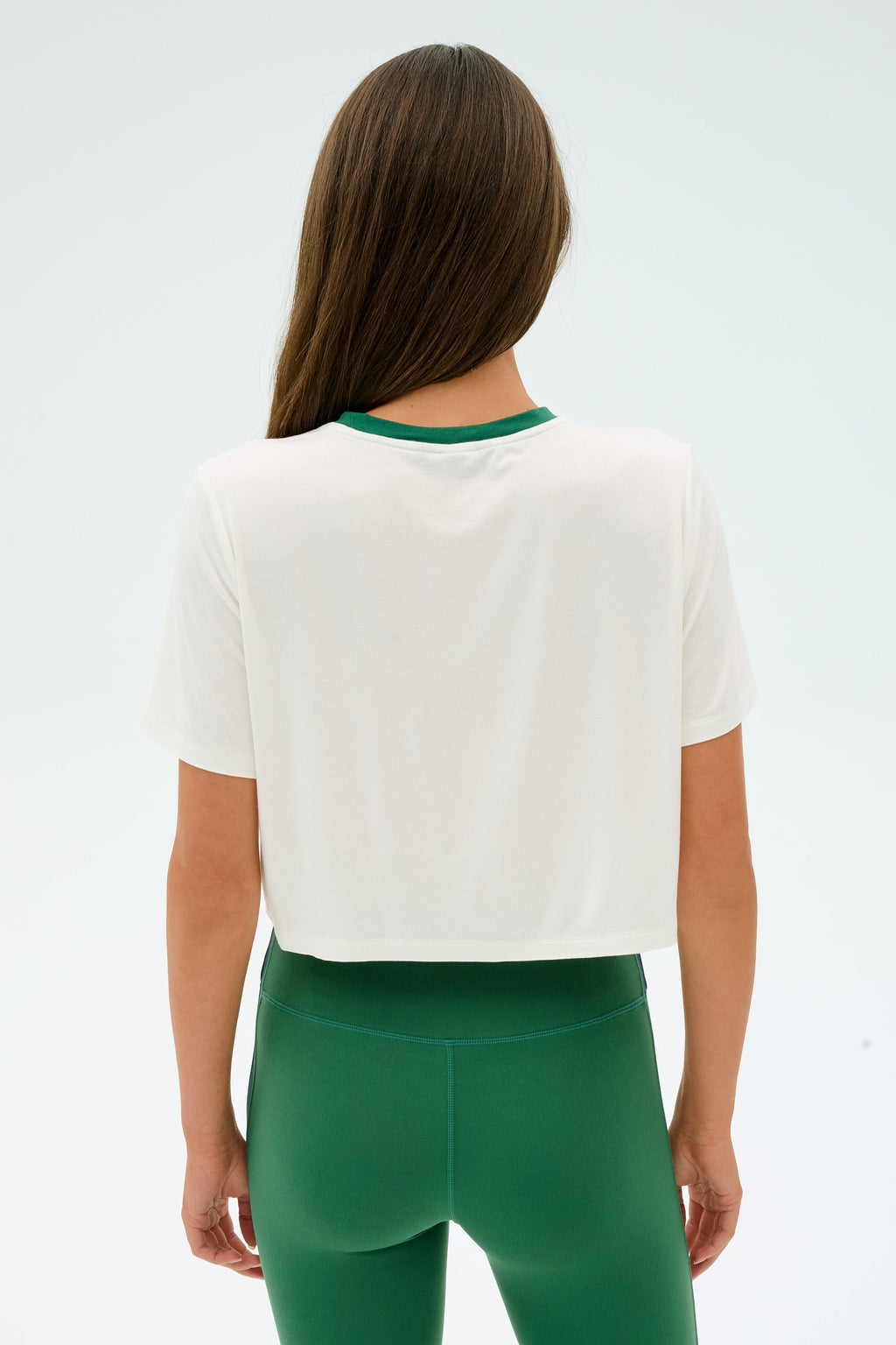 Djuna Crop Ringer - White/Arugula