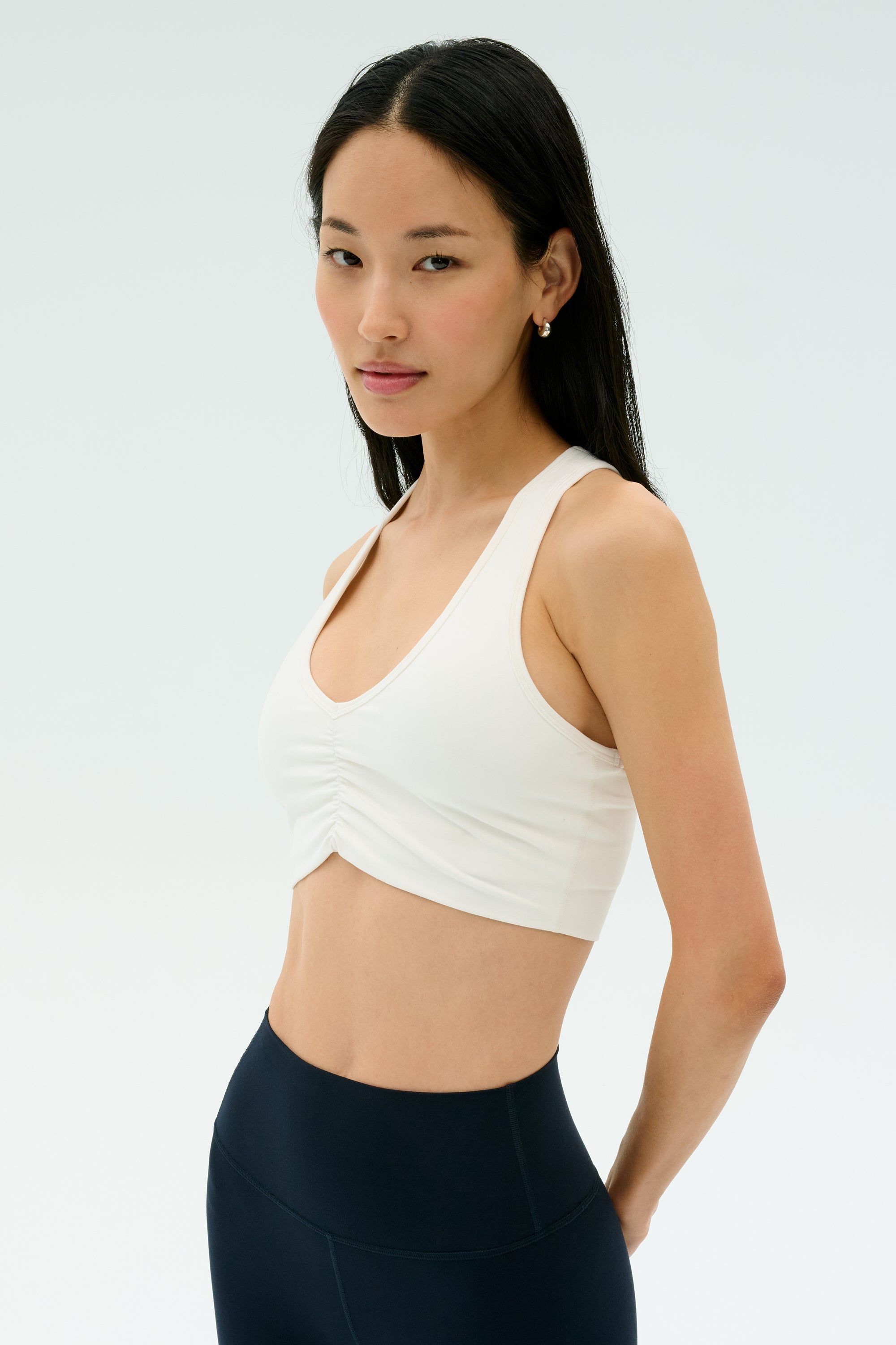 Airweight Bra with Ruching - White