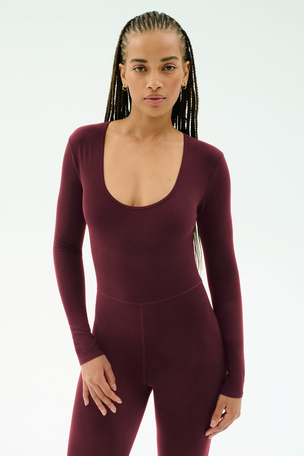 Chloe Airweight Jumpsuit - Dark Cherry