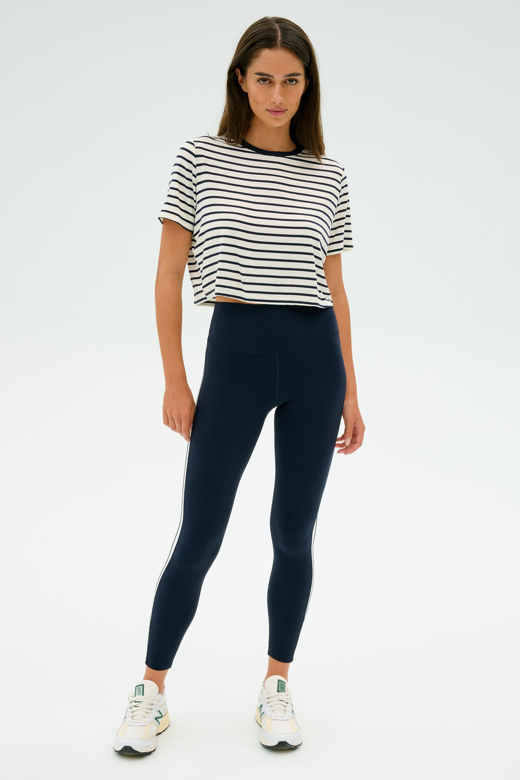 Djuna Crop Ringer - Indigo Stripe