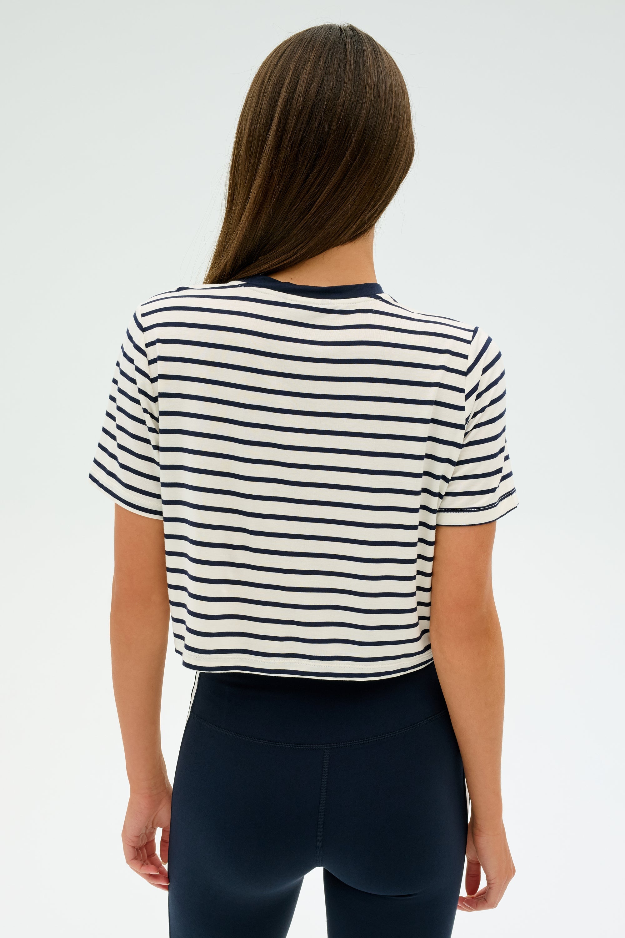 Djuna Crop Ringer - Indigo Stripe