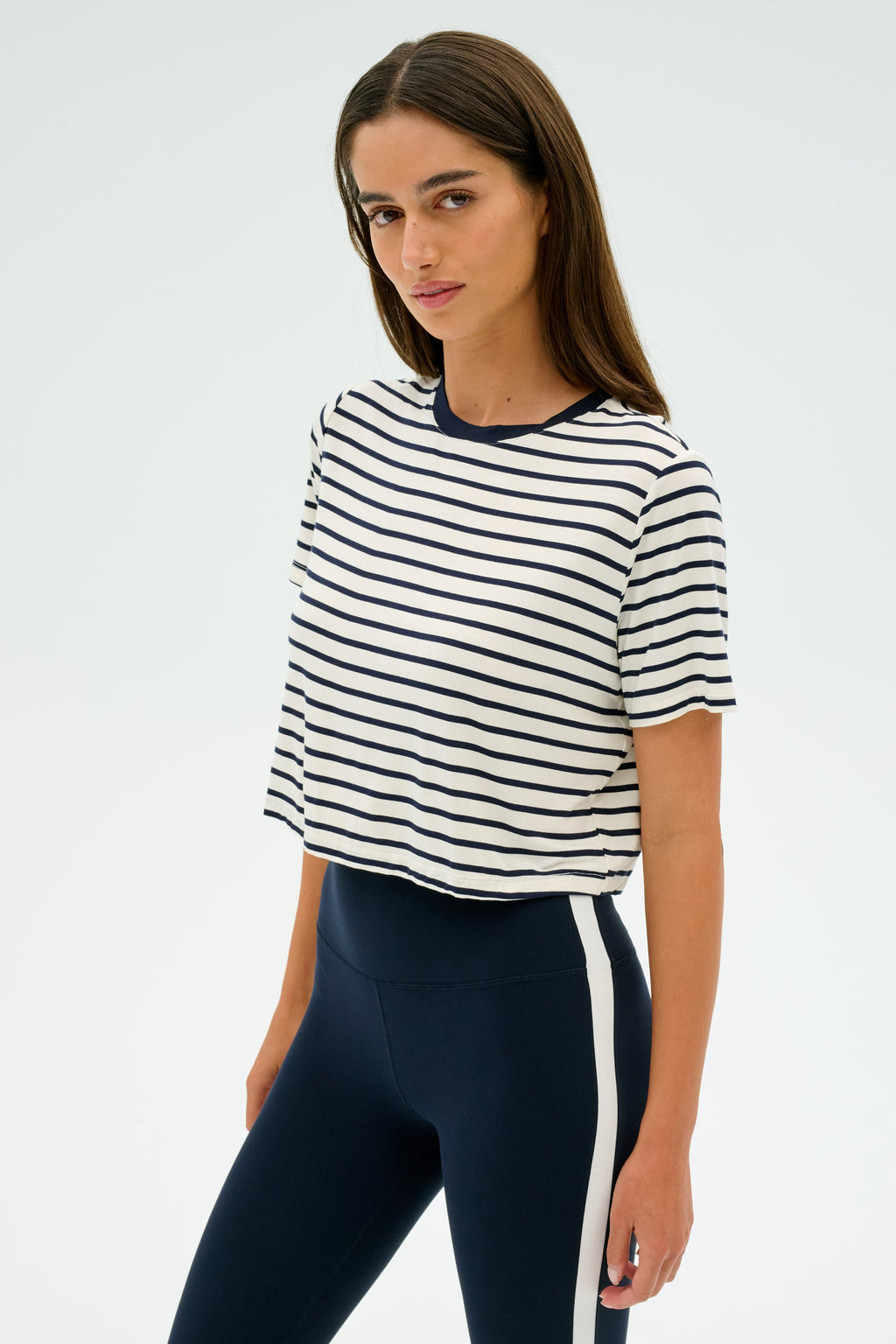 Djuna Crop Ringer - Indigo Stripe