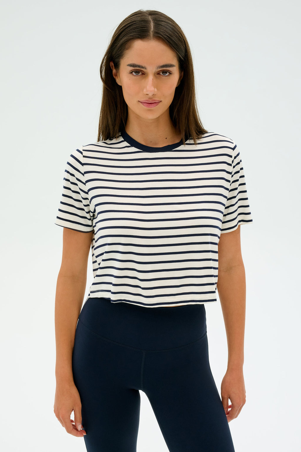 Djuna Crop Ringer - Indigo Stripe