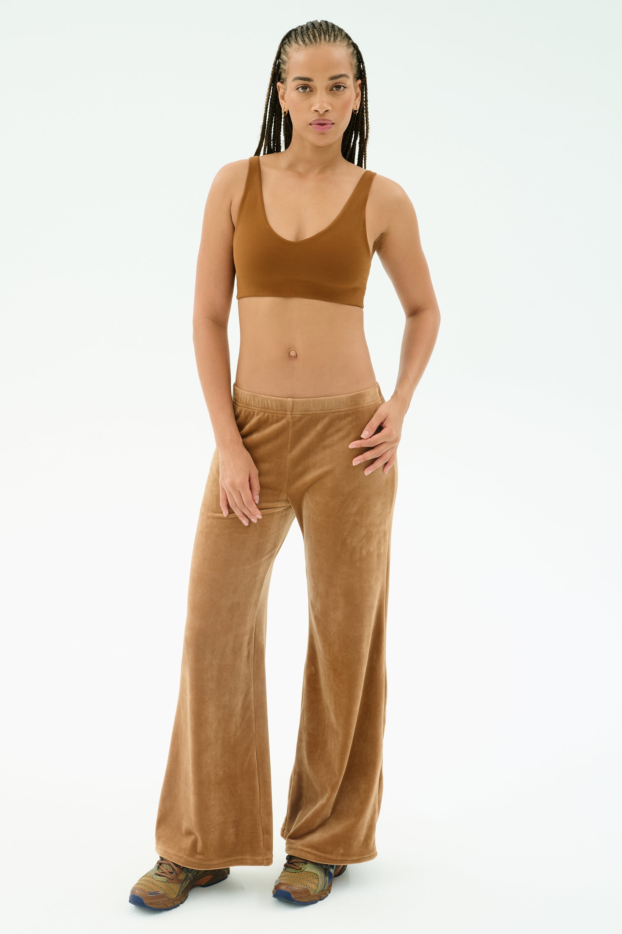 Joy Velour Pant - Honey