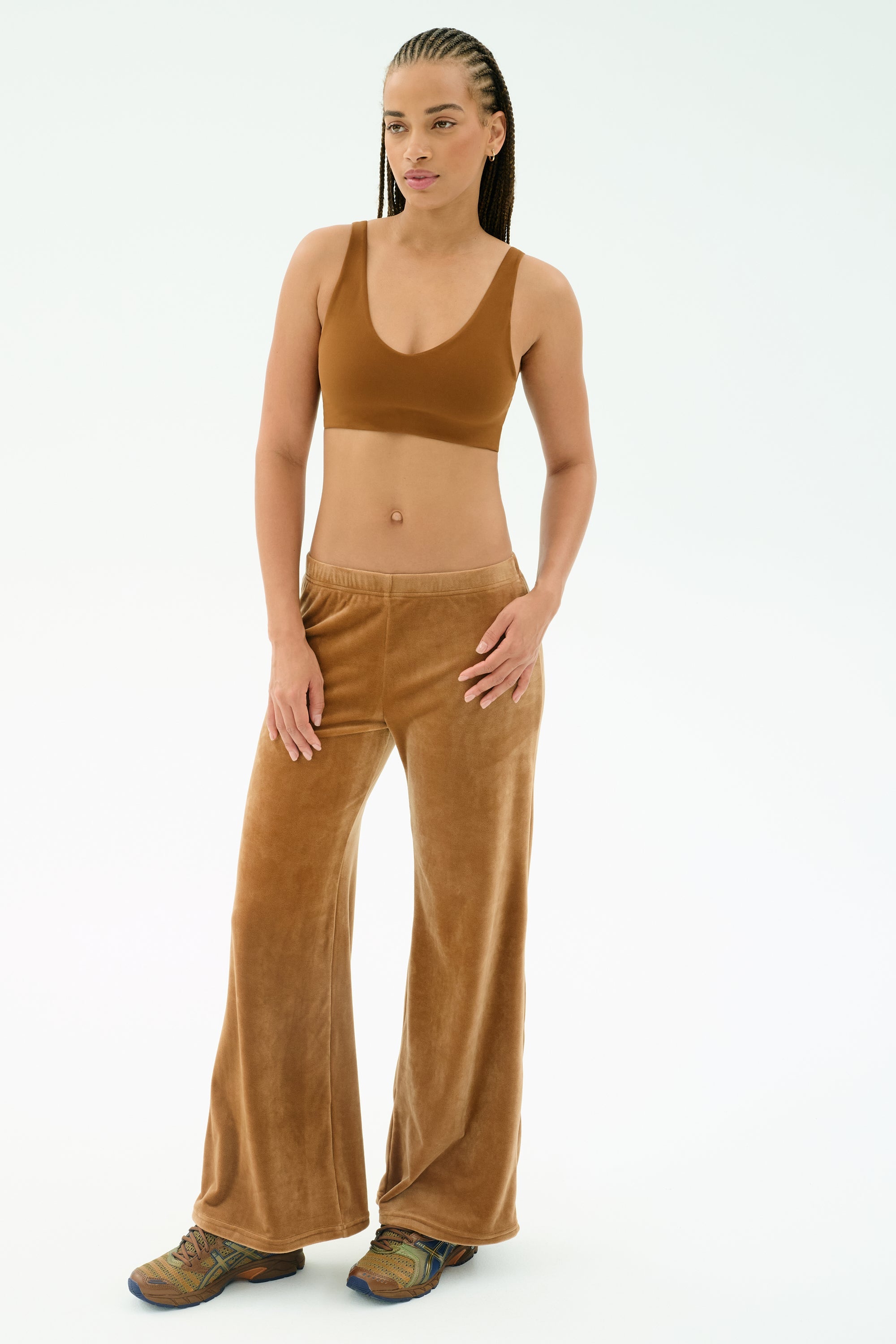 Joy Velour Pant - Honey