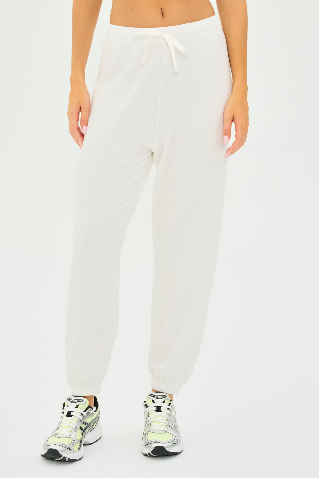 Andie Oversized Fleece Sweatpant - White