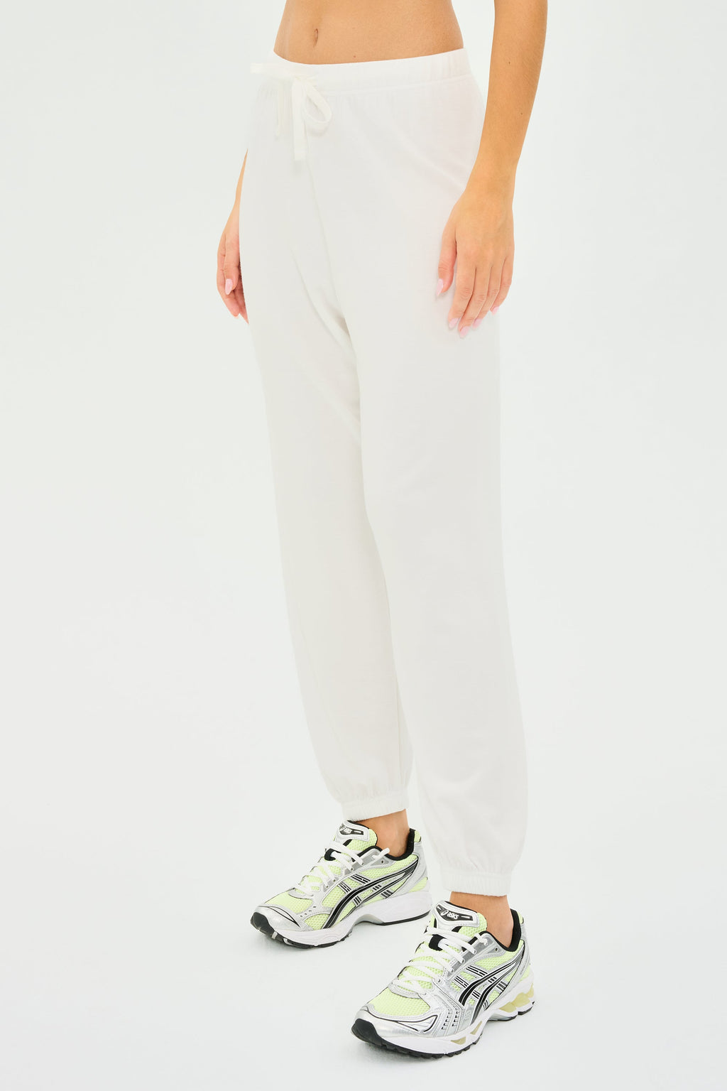 Andie Oversized Fleece Sweatpant - White