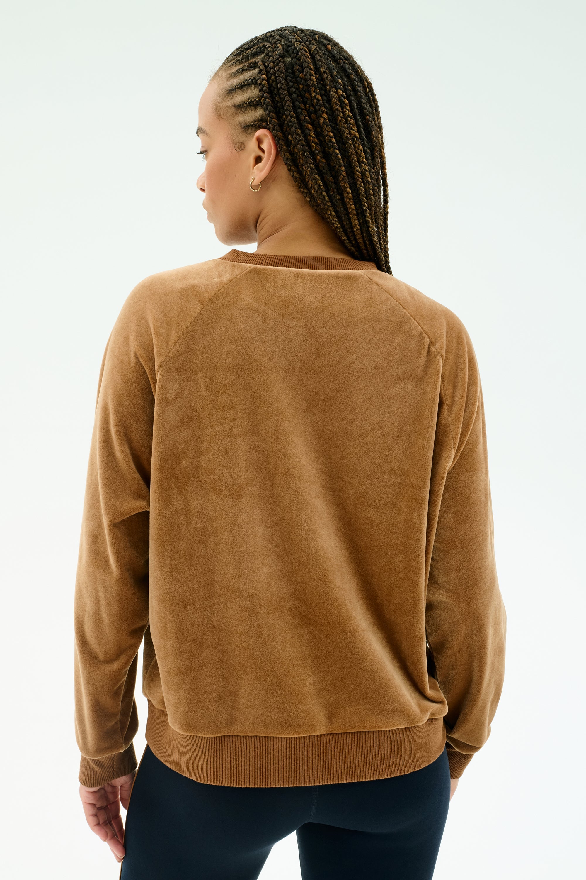 Joy Velour Crewneck - Honey