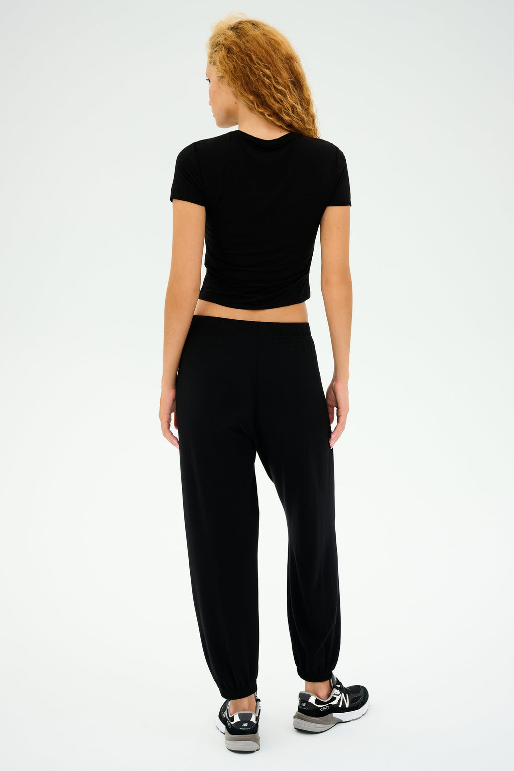 Andie Oversized Fleece Sweatpant - Black