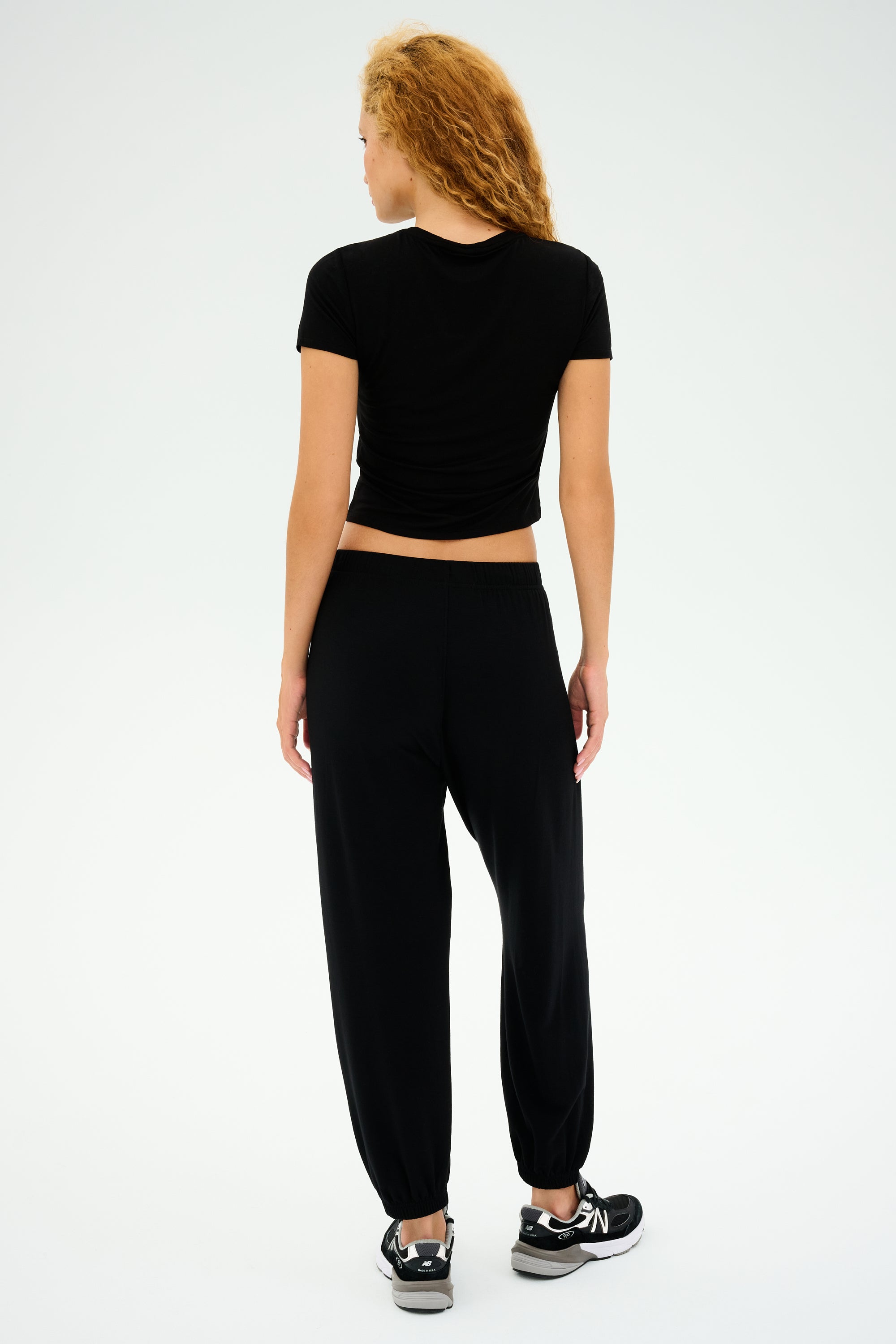 Andie Oversized Fleece Sweatpant - Black