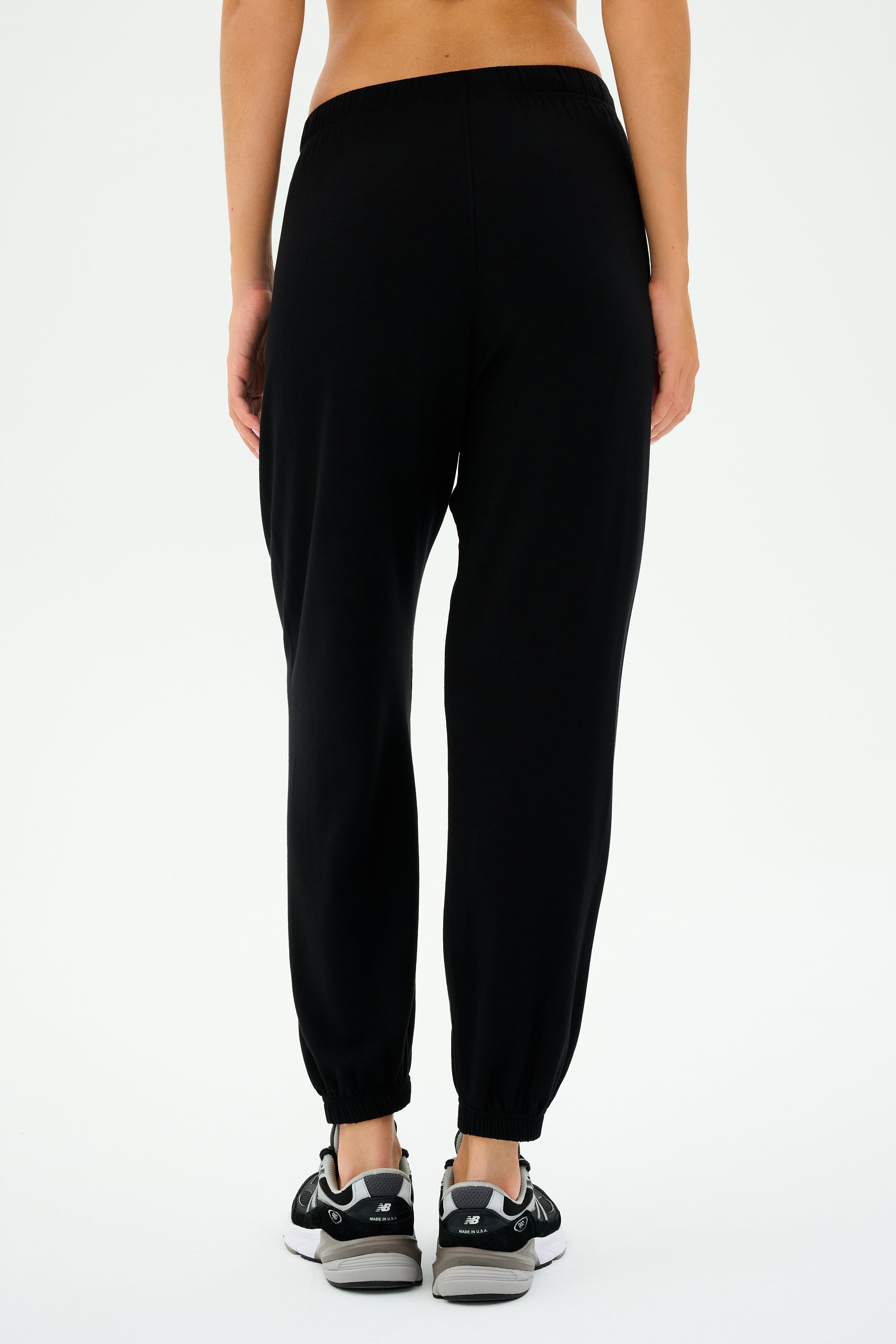 Andie Oversized Fleece Sweatpant - Black