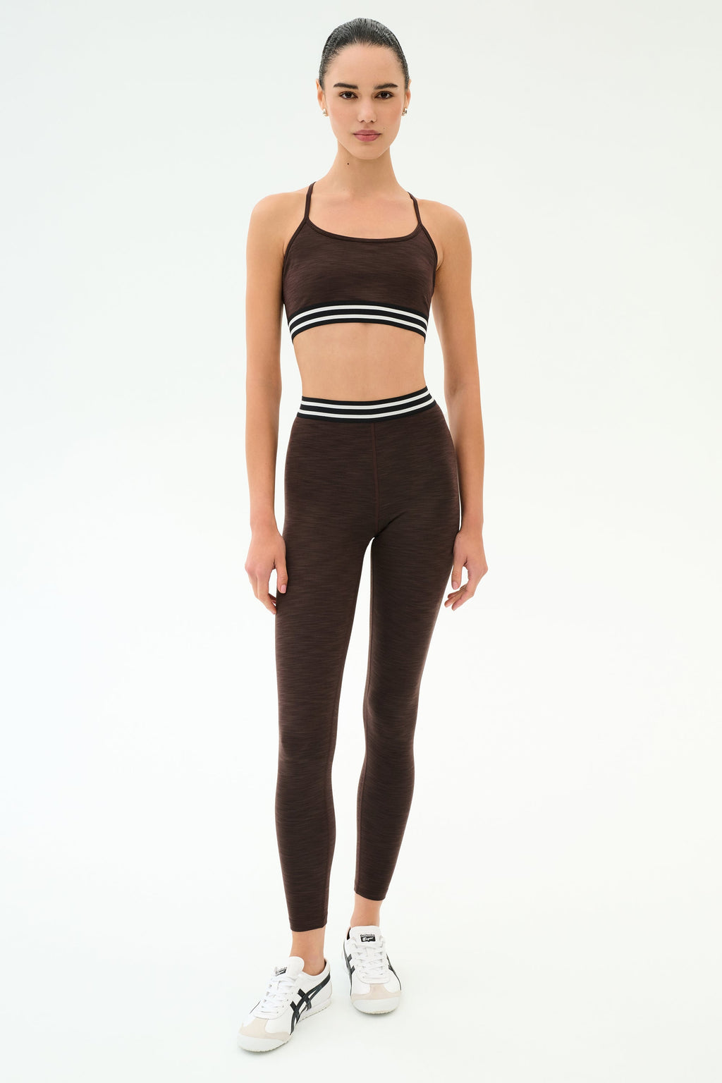 Bailey High Waist Active Rib 7/8 - Heather Dark Chocolate