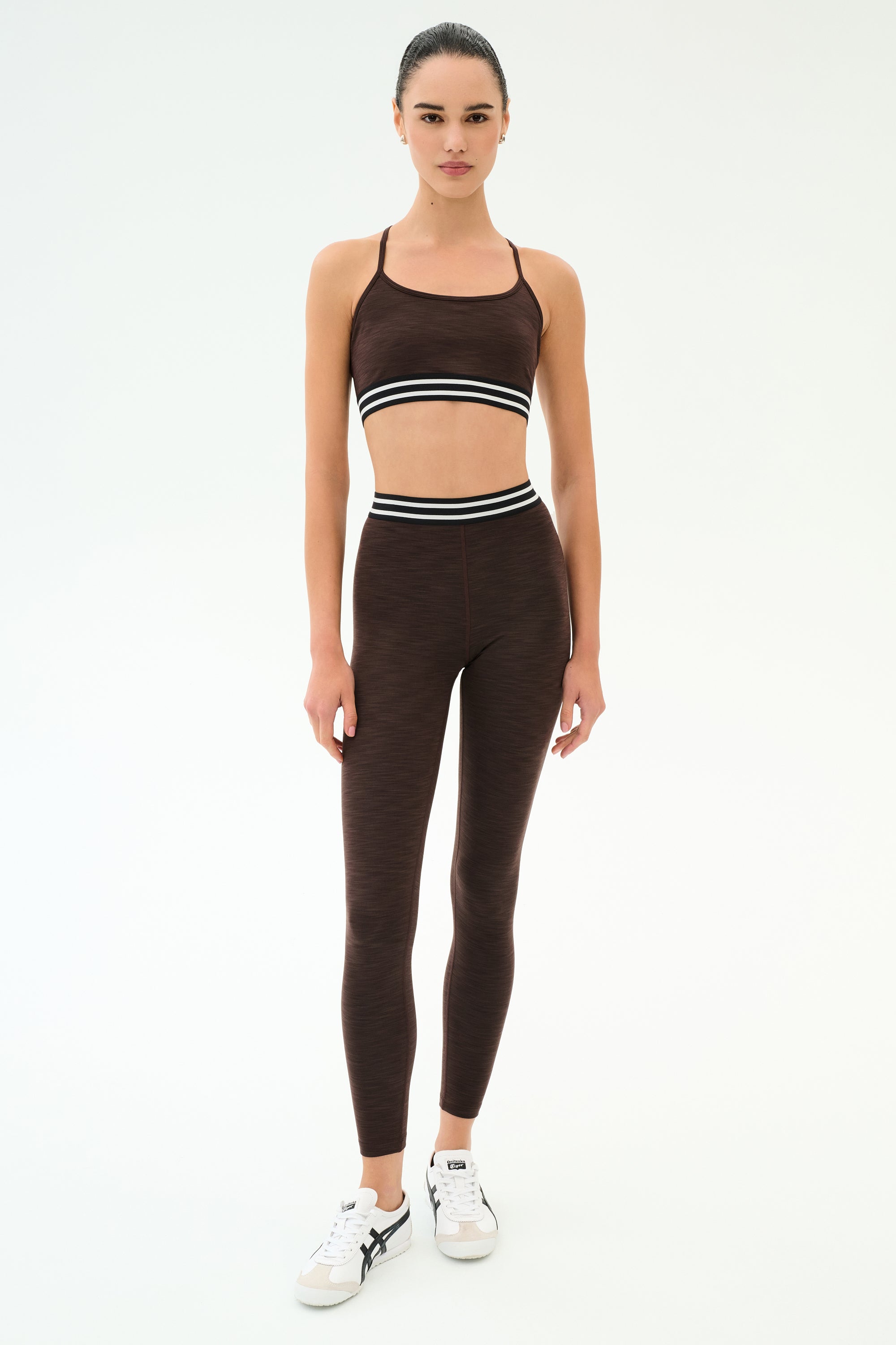 Bailey High Waist Active Rib 7/8 - Heather Dark Chocolate
