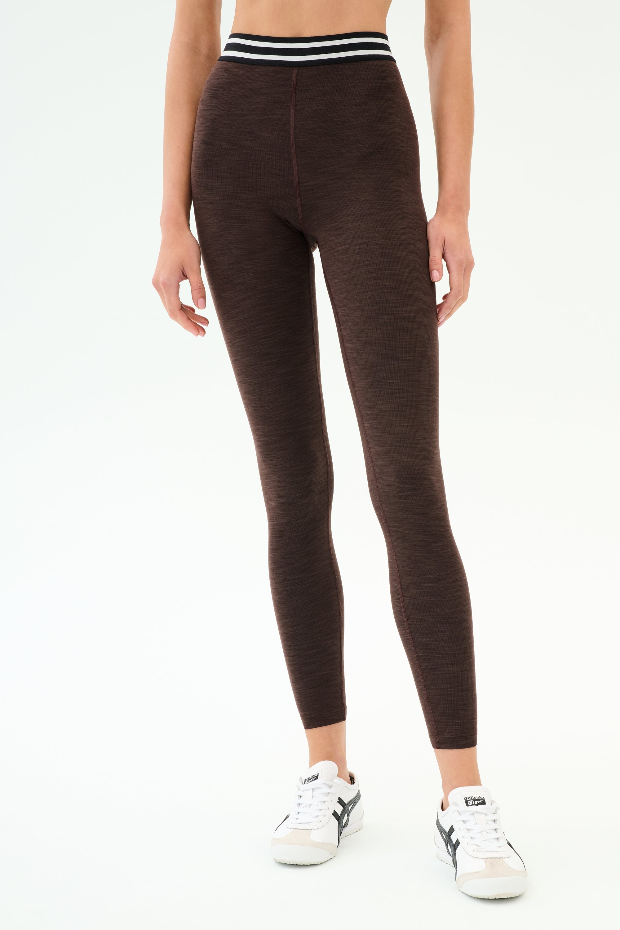 Bailey High Waist Active Rib 7/8 - Heather Dark Chocolate