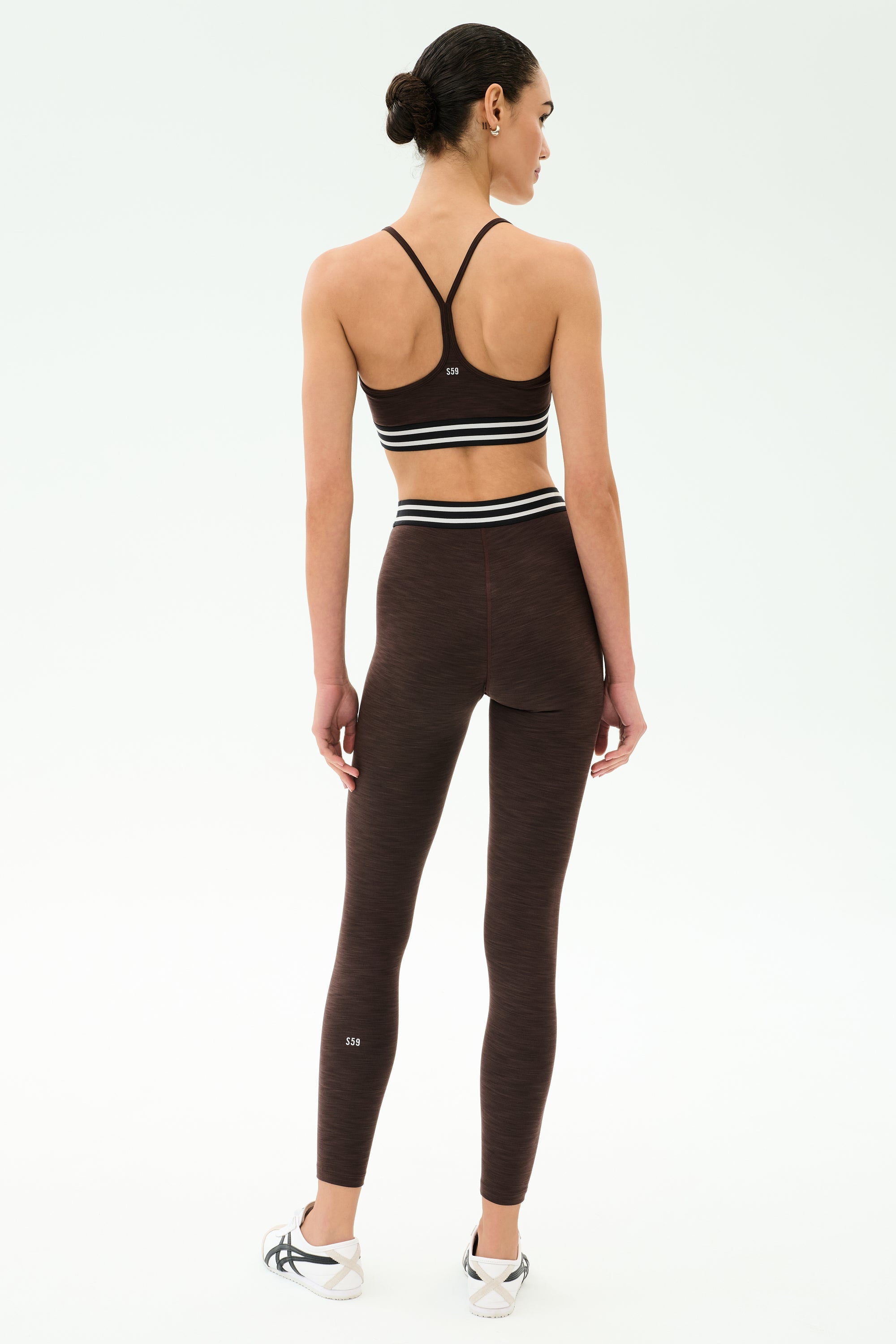 Bailey High Waist Active Rib 7/8 - Heather Dark Chocolate