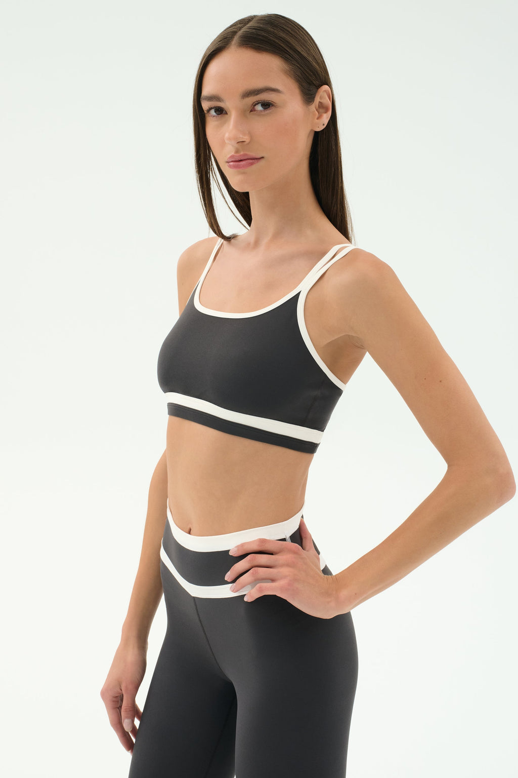 Eva Rigor Double Strap Bra - Graphite/White