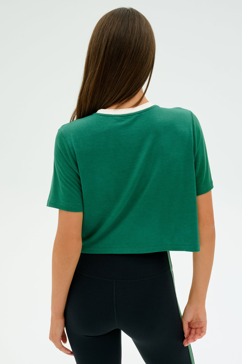 Djuna Crop Ringer - Arugula/White