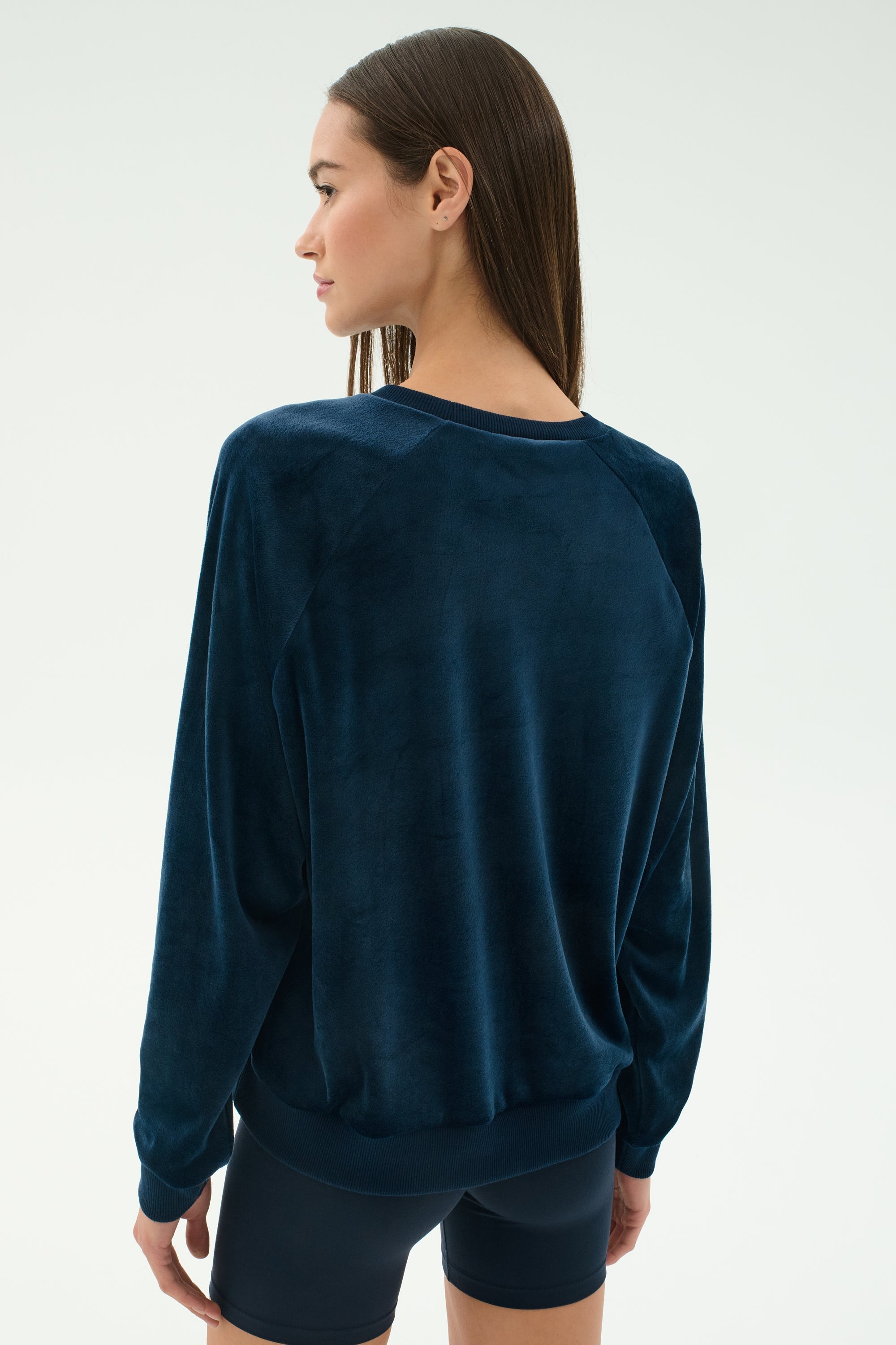 Joy Velour Crewneck - Indigo