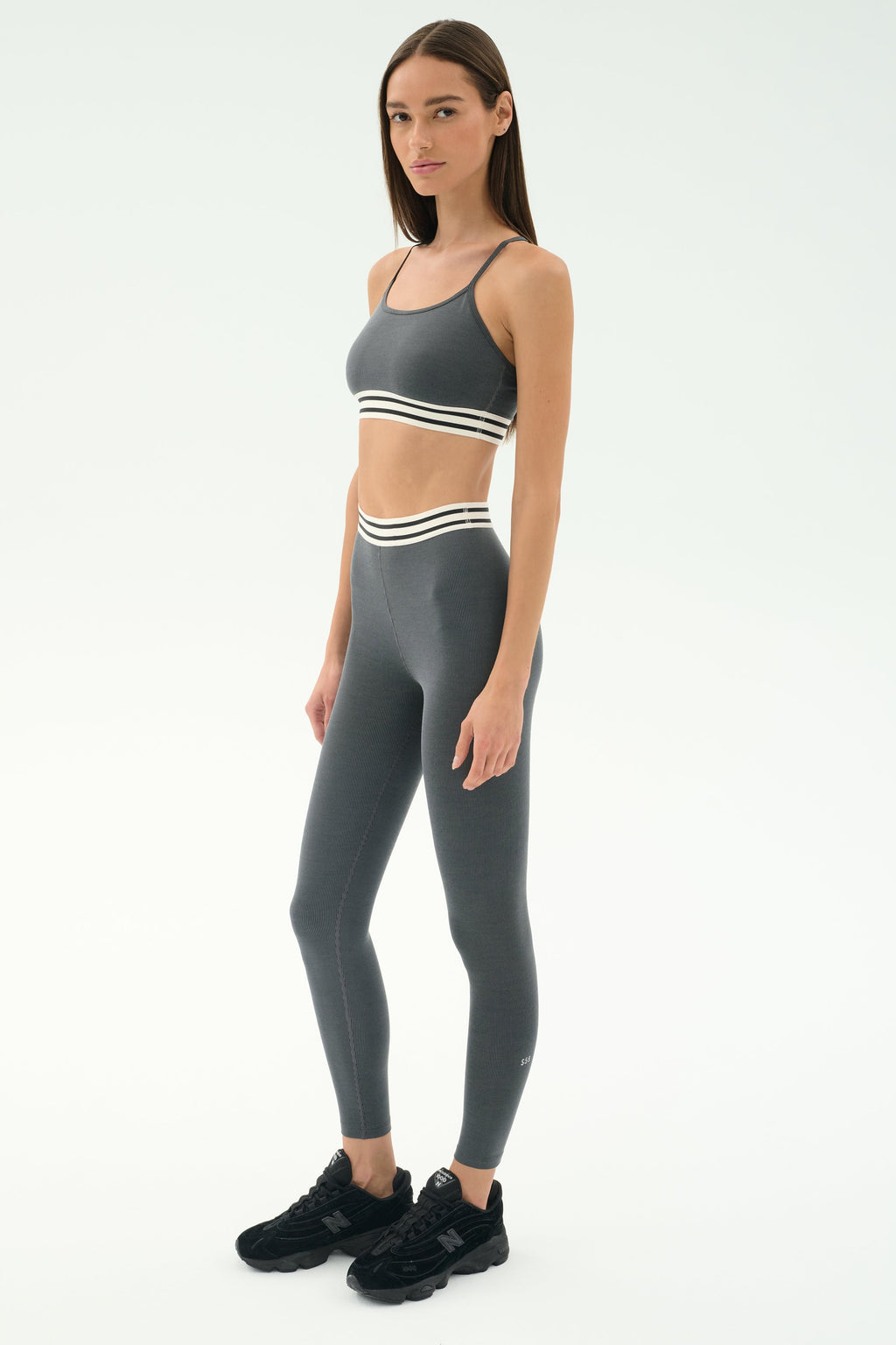 Cali Active Rib Bra - Heather Grey