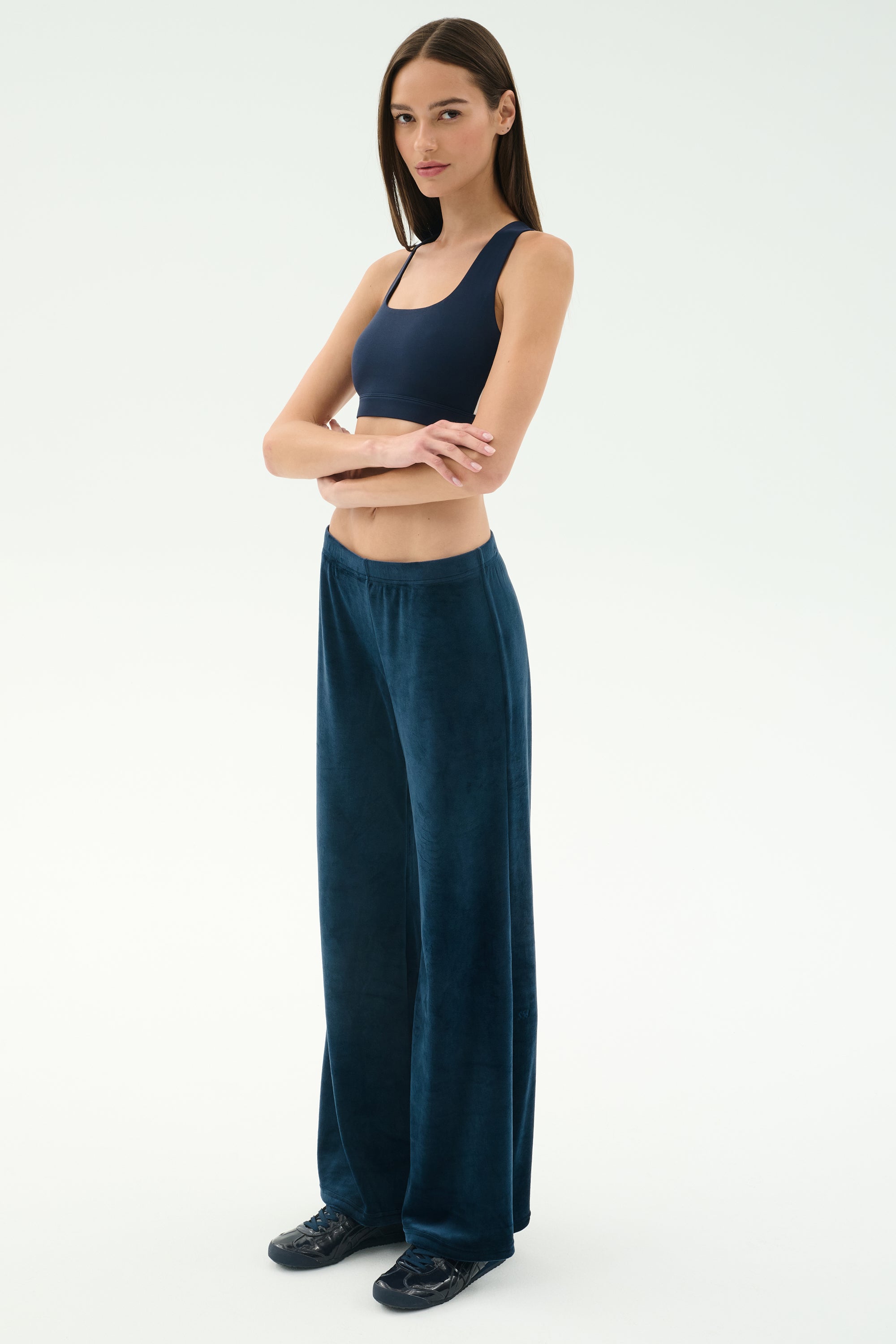 Joy Velour Pant - Indigo