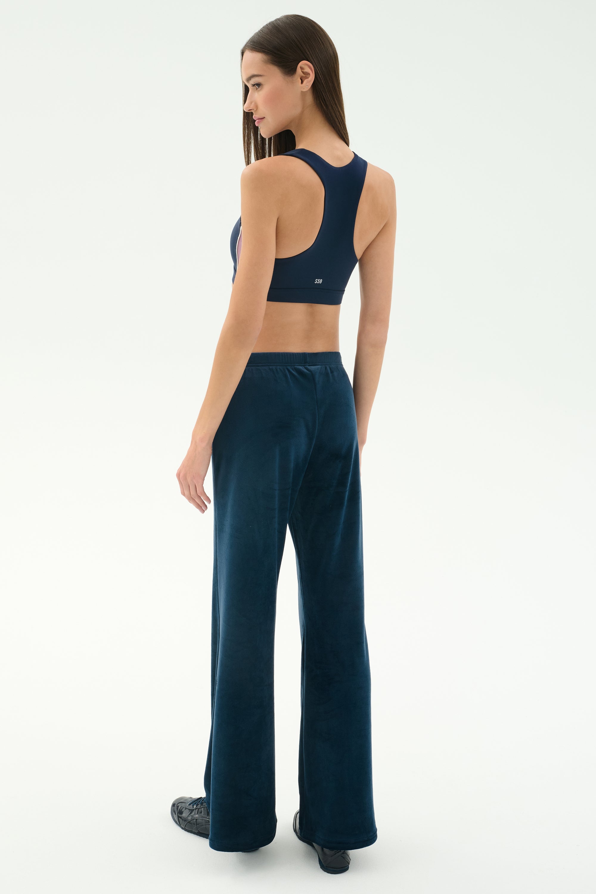 Joy Velour Pant - Indigo