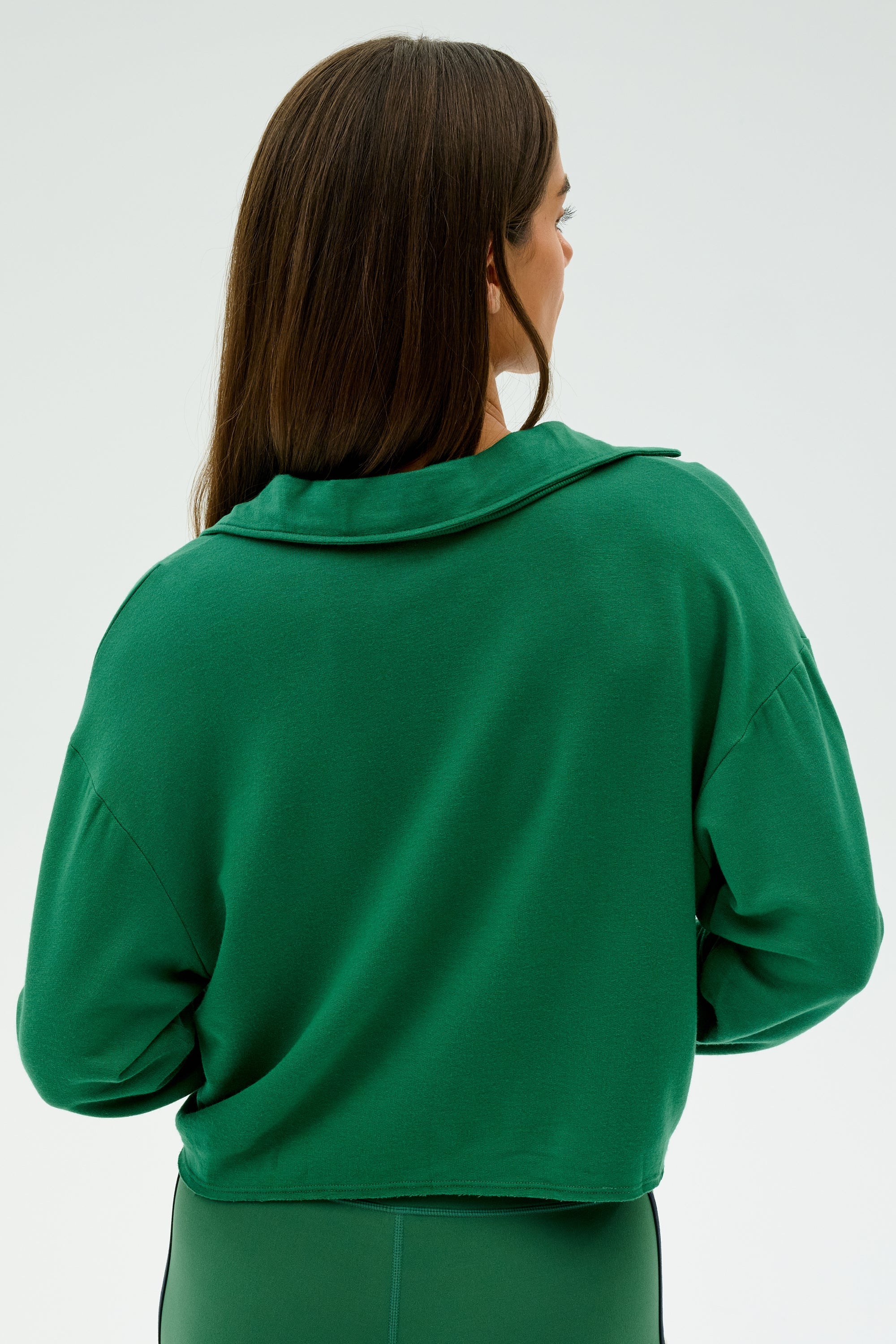 Joan Fleece Polo Sweatshirt - Arugula