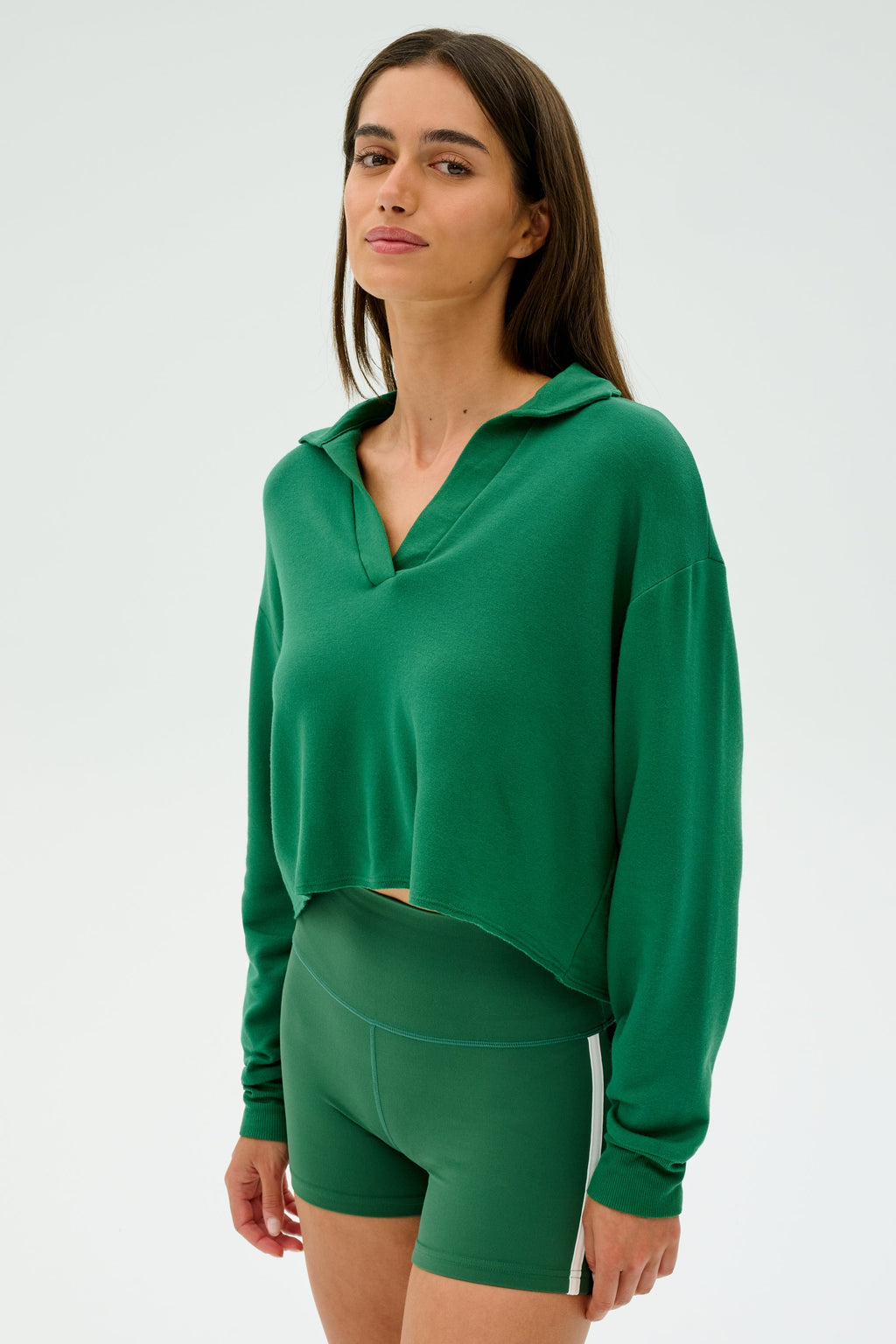 Joan Fleece Polo Sweatshirt - Arugula