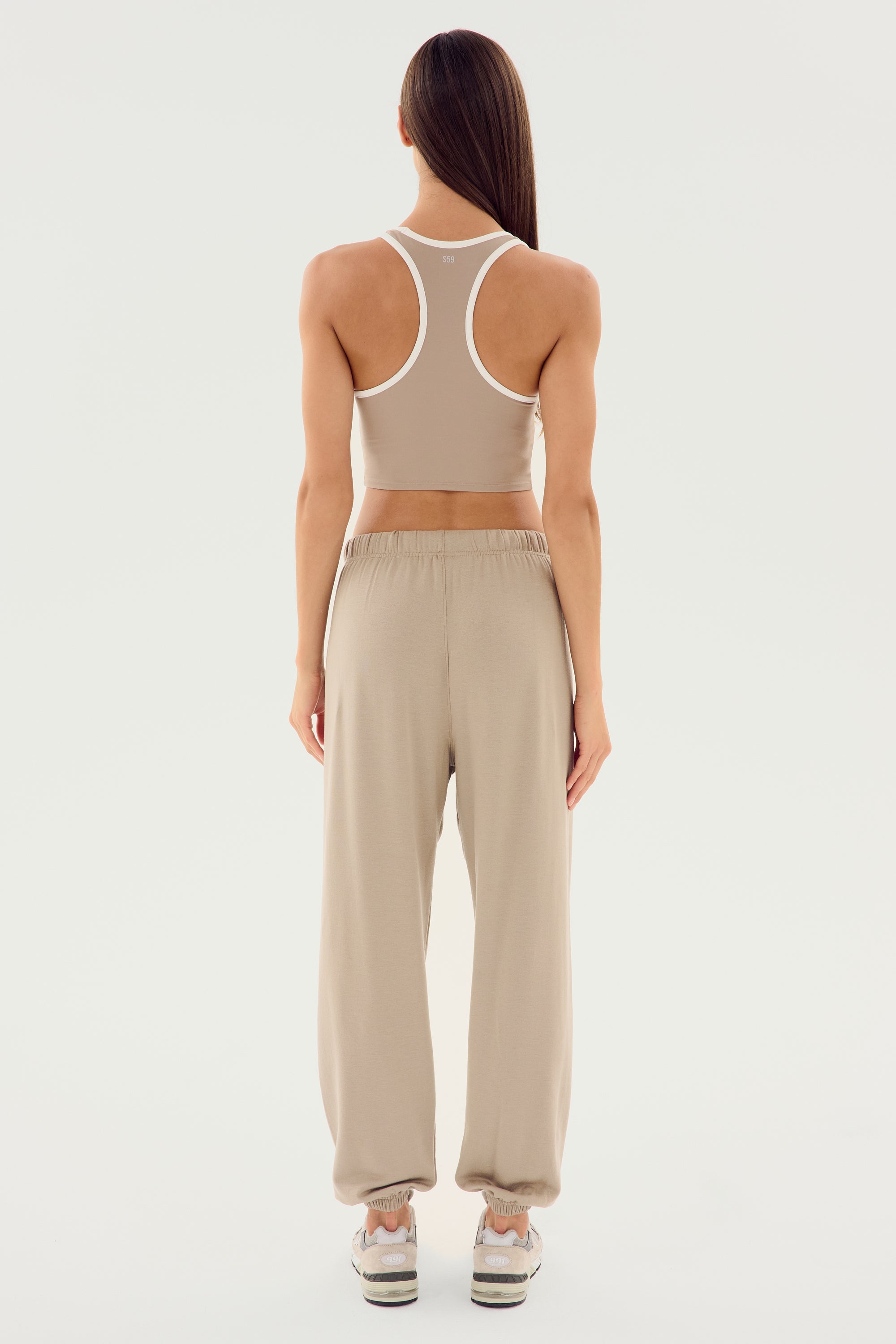 Andie Oversized Fleece Sweatpant - Latte