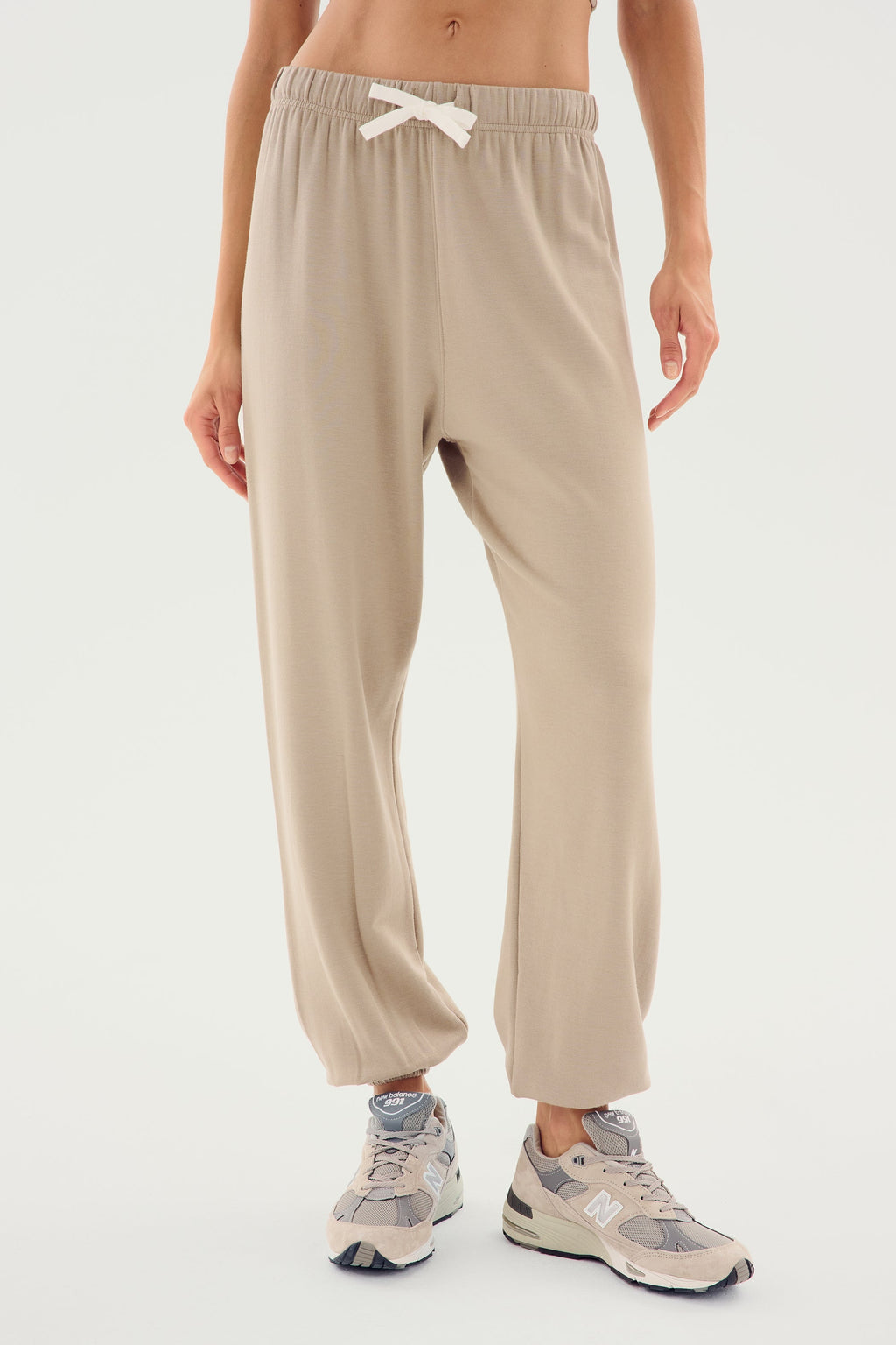 Andie Oversized Fleece Sweatpant - Latte