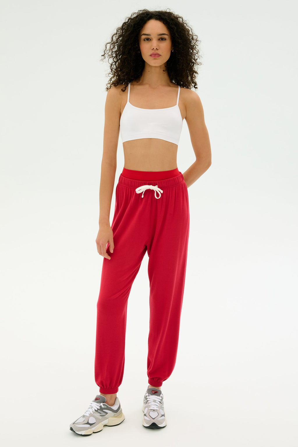 Andie Oversized Fleece Sweatpant - Pirate Red