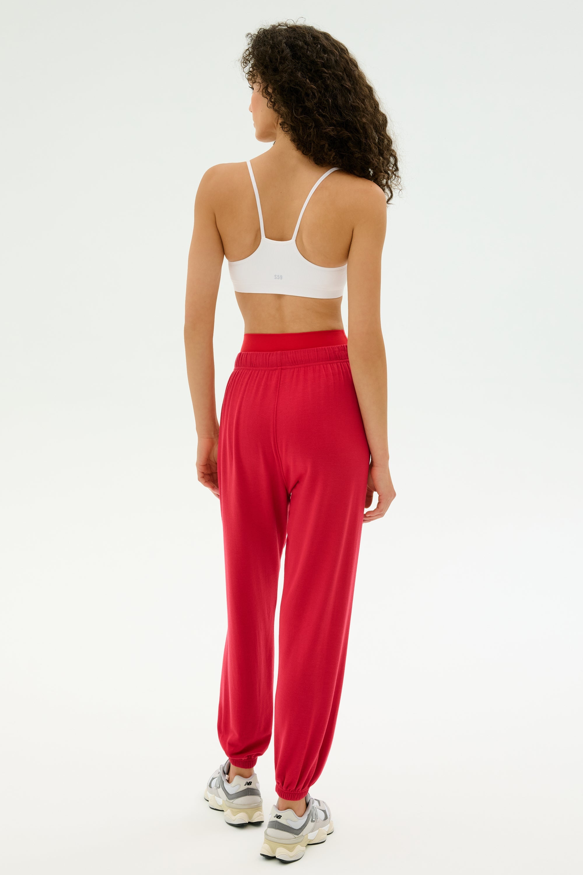 Andie Oversized Fleece Sweatpant - Pirate Red