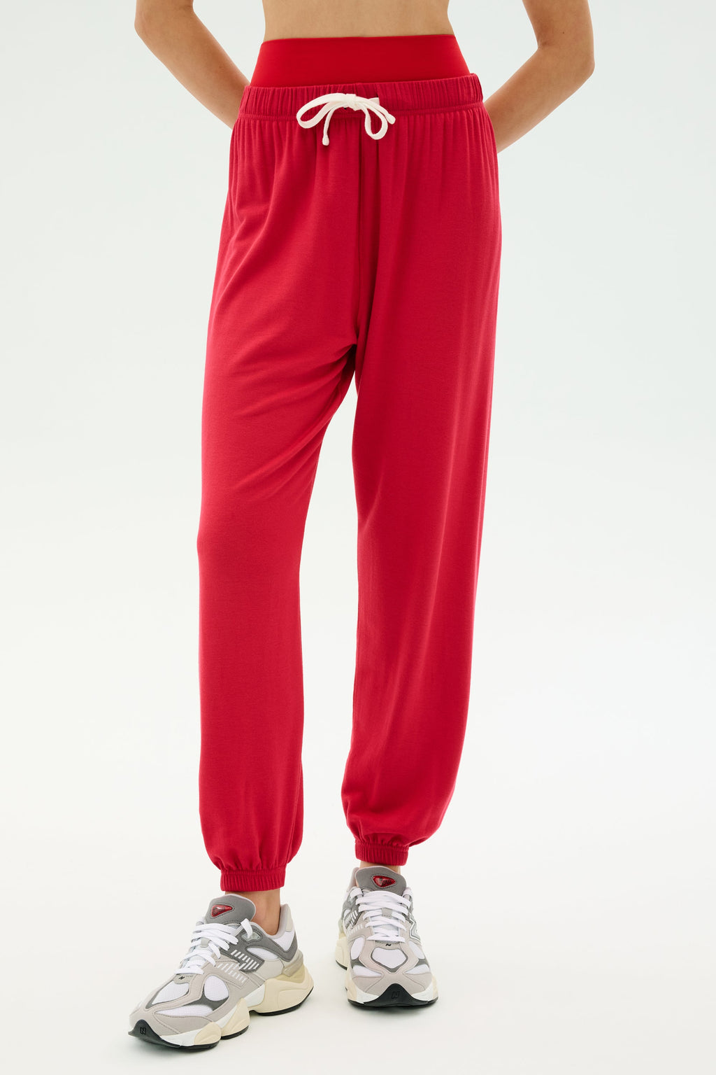 Andie Oversized Fleece Sweatpant - Pirate Red