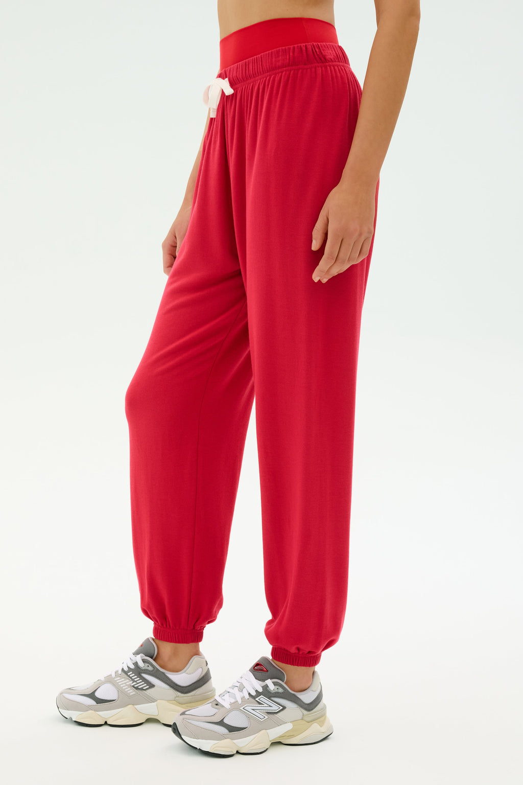 Andie Oversized Fleece Sweatpant - Pirate Red