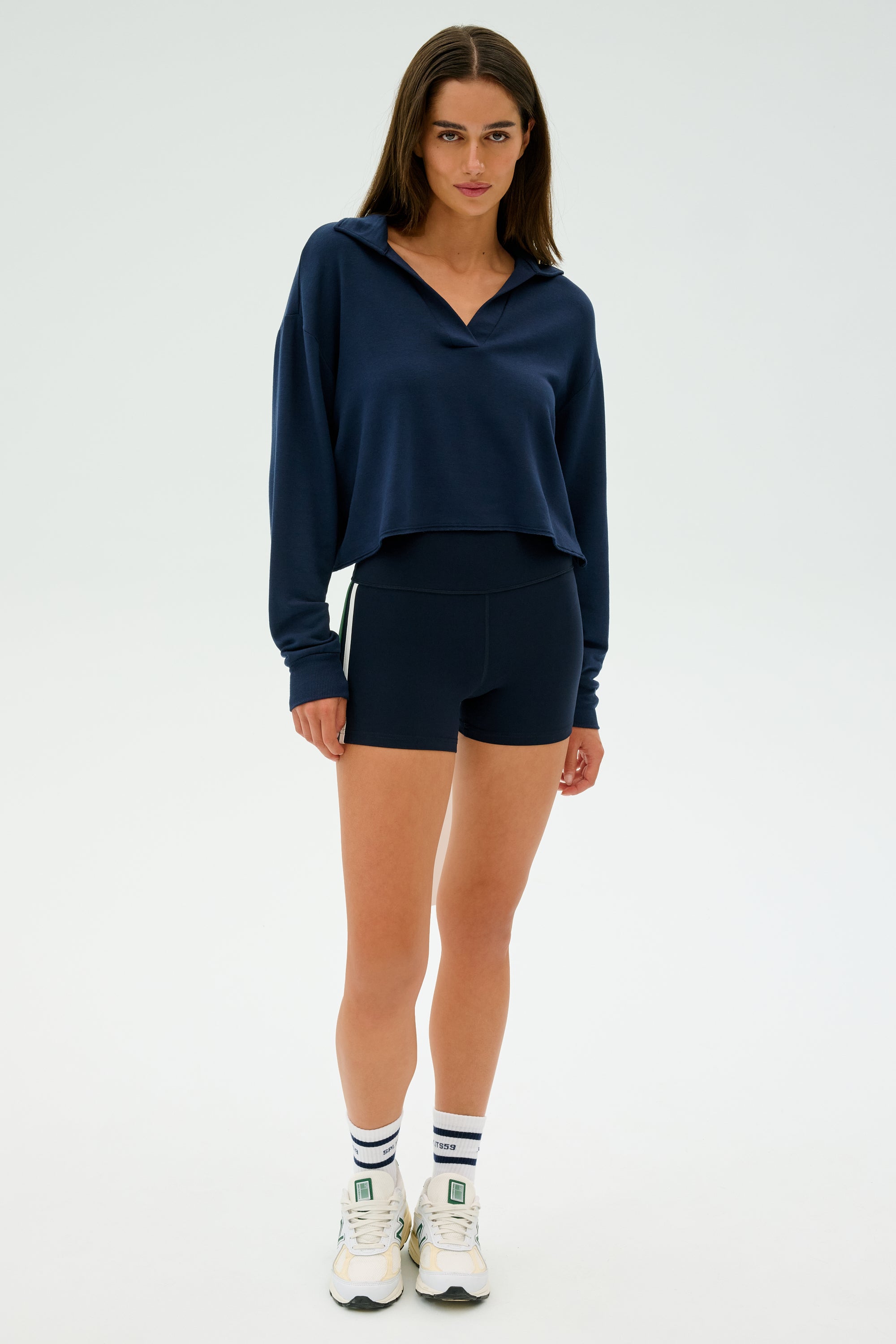 Joan Fleece Polo Sweatshirt - Indigo