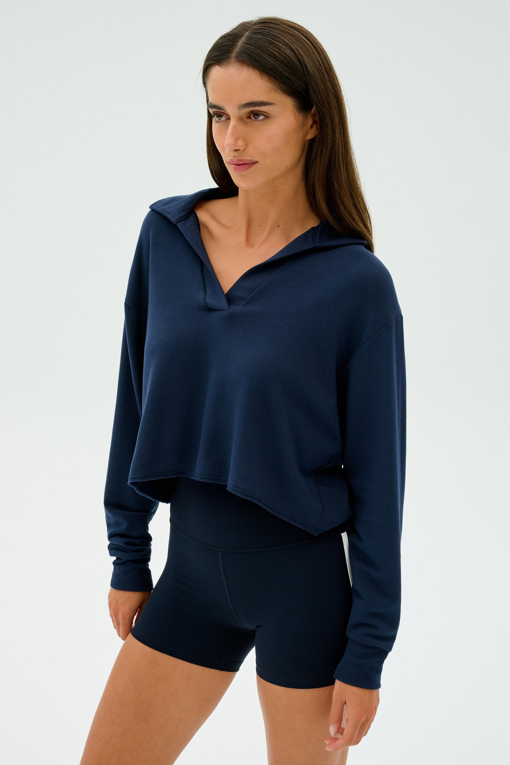 Joan Fleece Polo Sweatshirt - Indigo