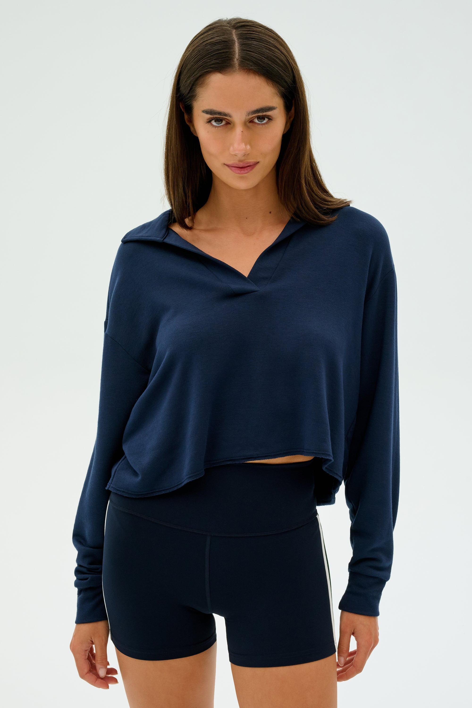 Joan Fleece Polo Sweatshirt - Indigo