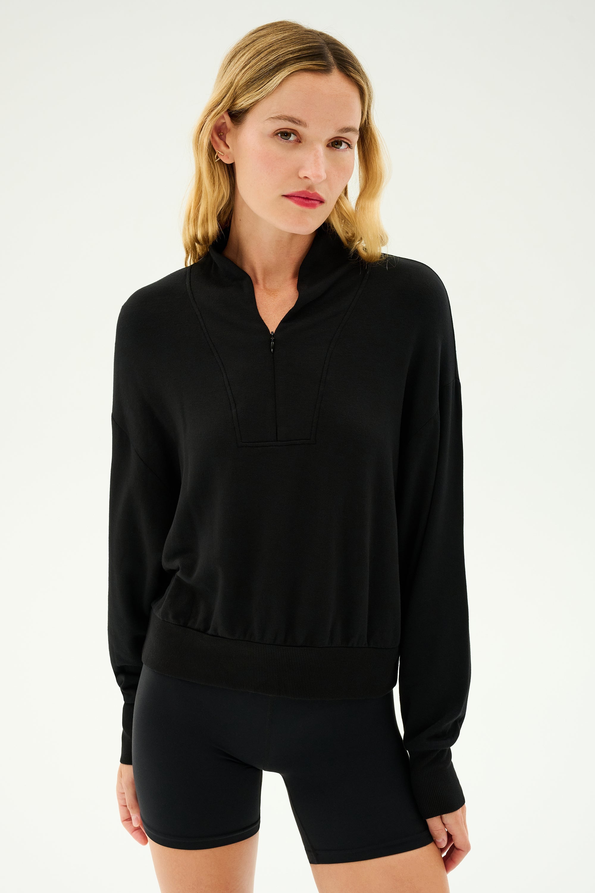 Birdie Fleece Half Zip - Black