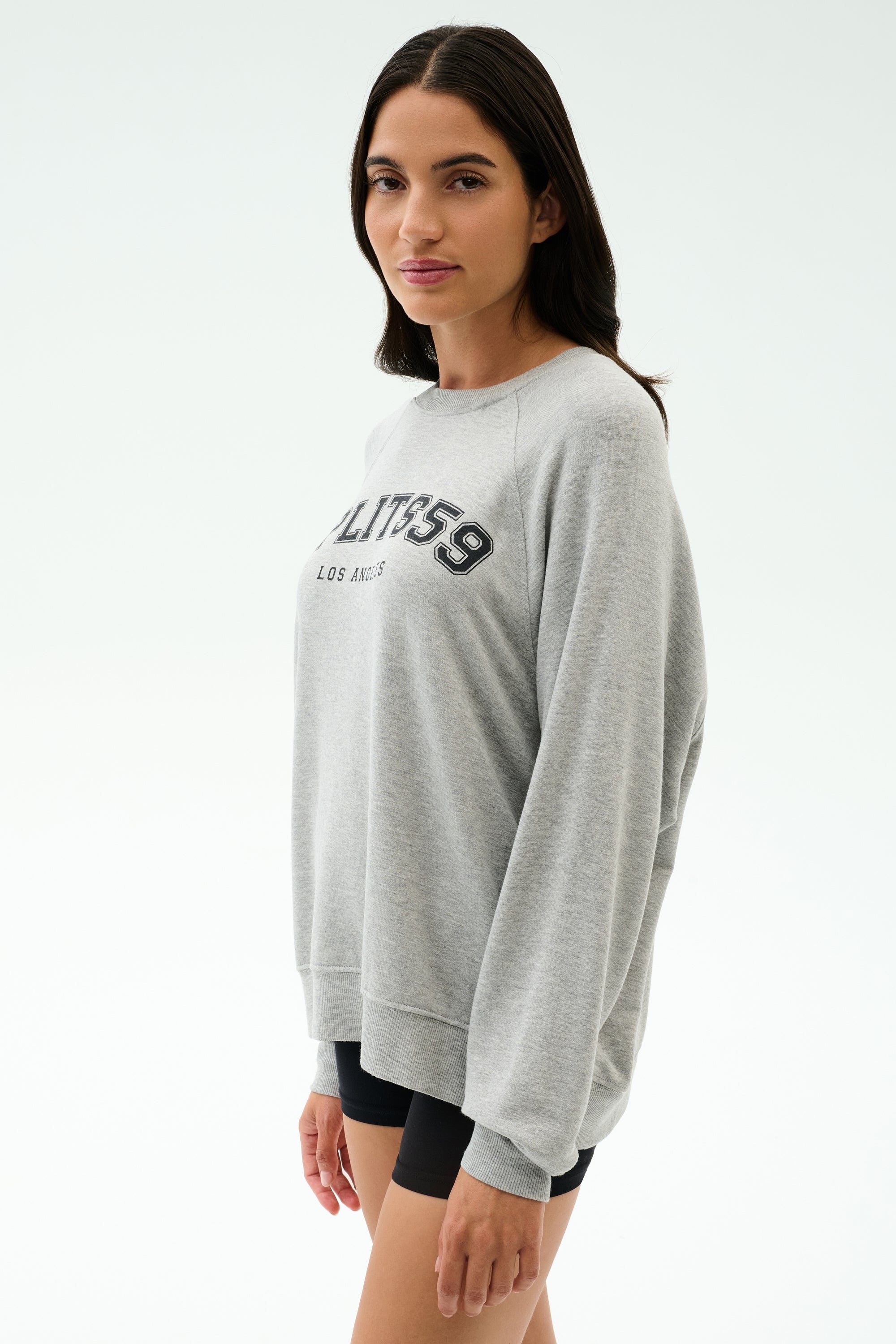 Andie Oversized Fleece Varsity Graphic Sweatshirt - Heather Grey/Splits59 Los Angeles