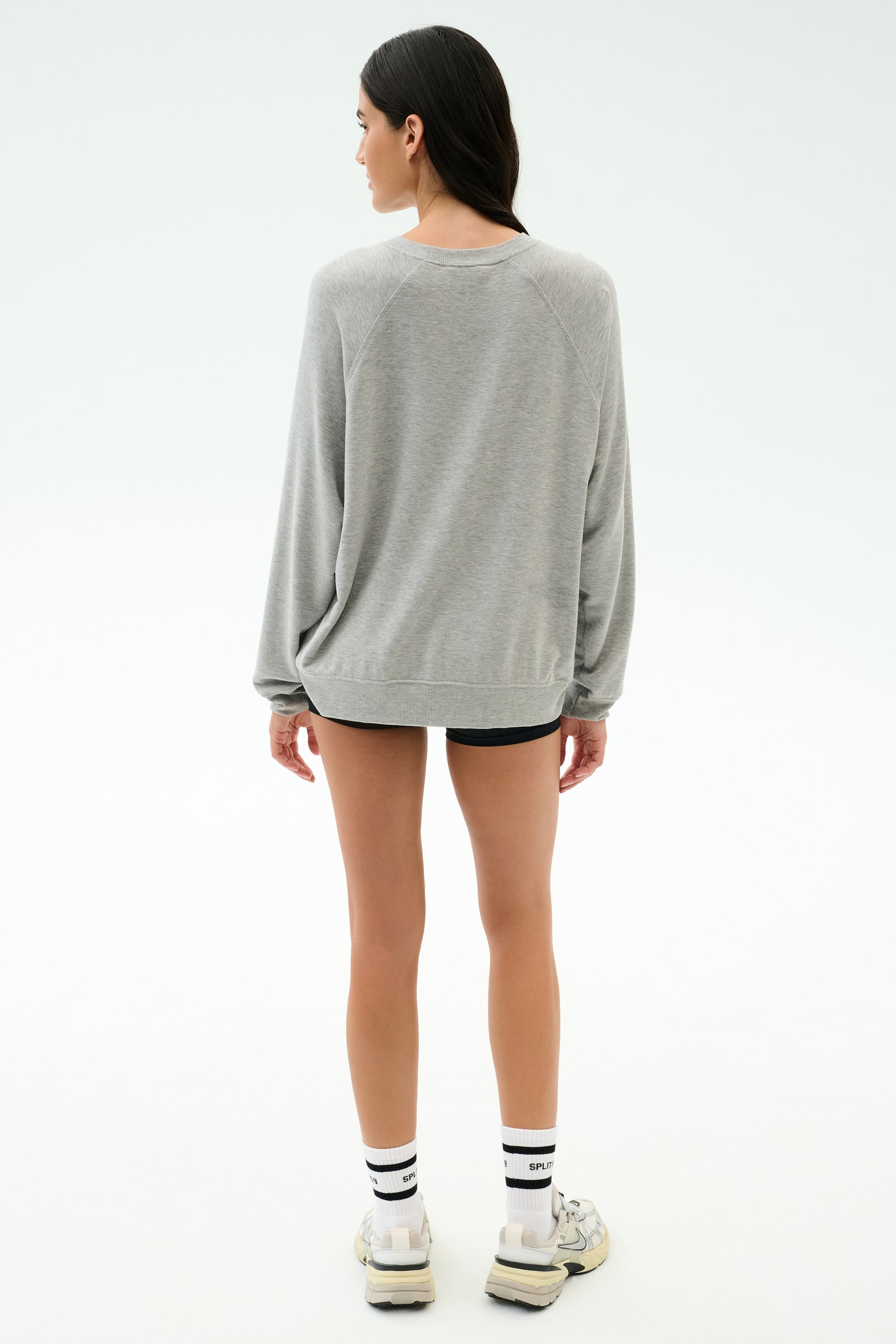 Andie Oversized Fleece Varsity Graphic Sweatshirt - Heather Grey/Splits59 Los Angeles