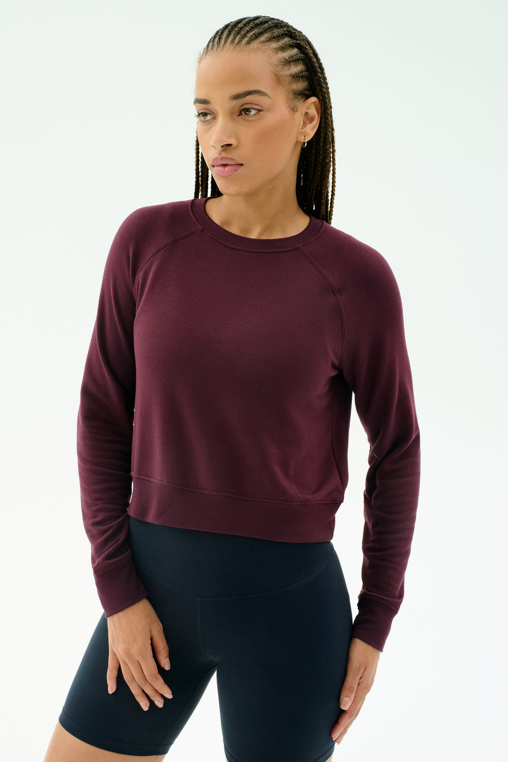 Brooks Fleece Long Sleeve Sweatshirt - Dark Cherry