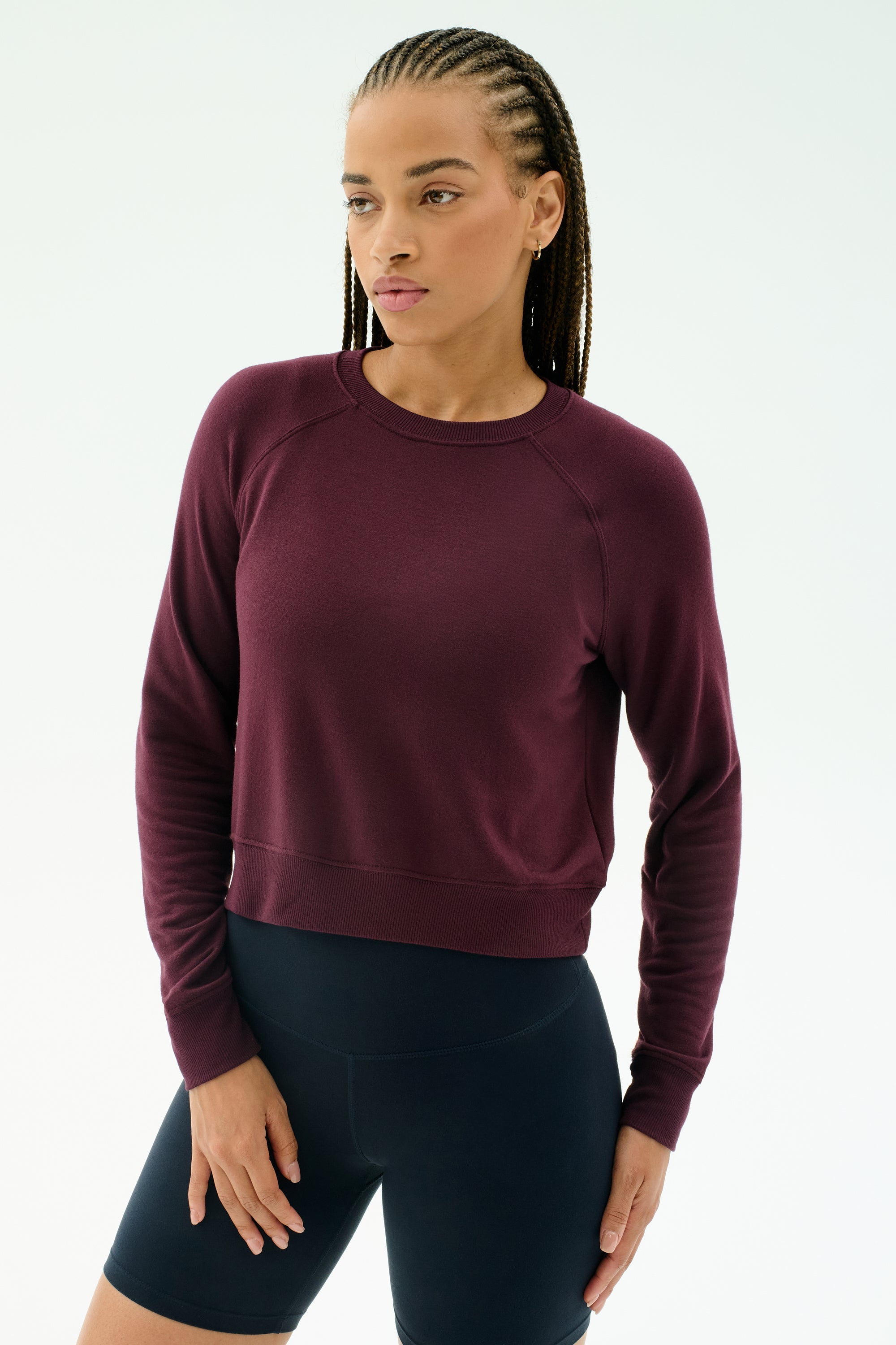 Brooks Fleece Long Sleeve Sweatshirt - Dark Cherry