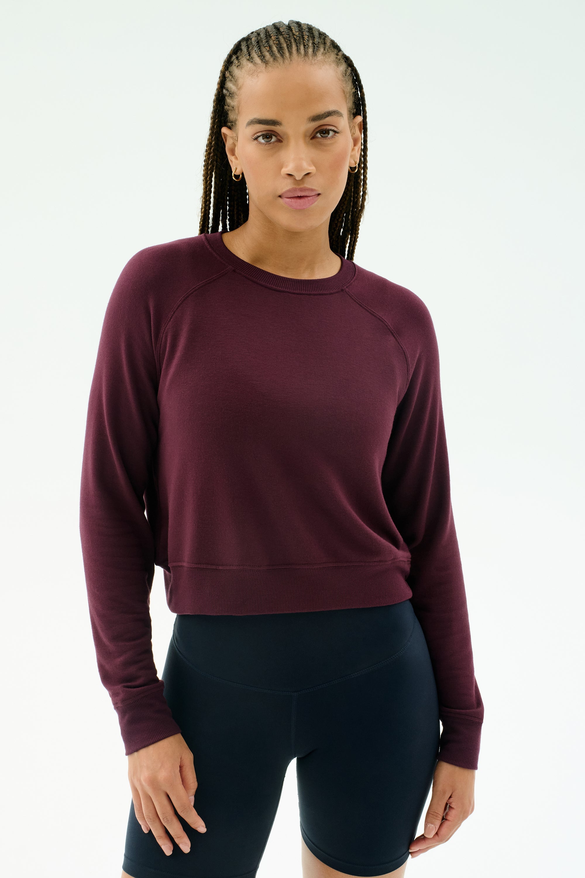 Brooks Fleece Long Sleeve Sweatshirt - Dark Cherry