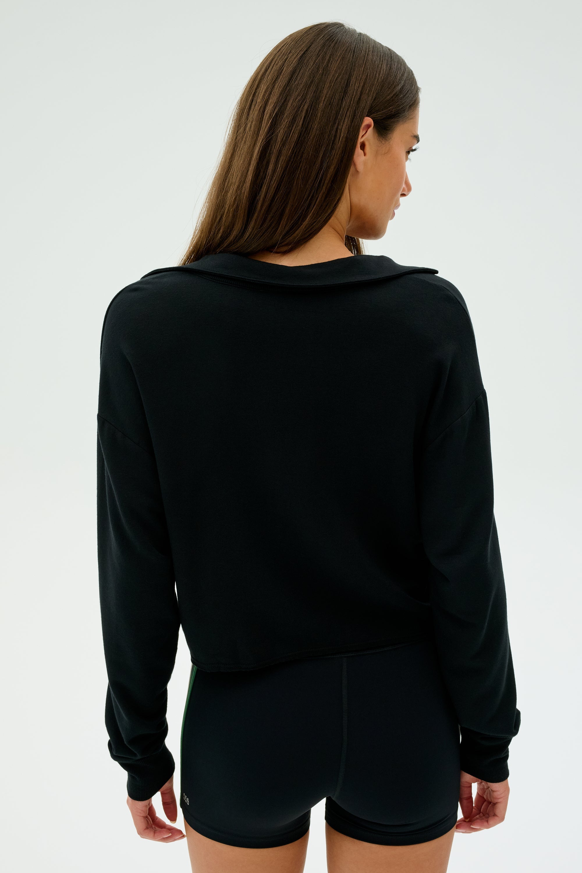 Joan Fleece Polo Sweatshirt - Black