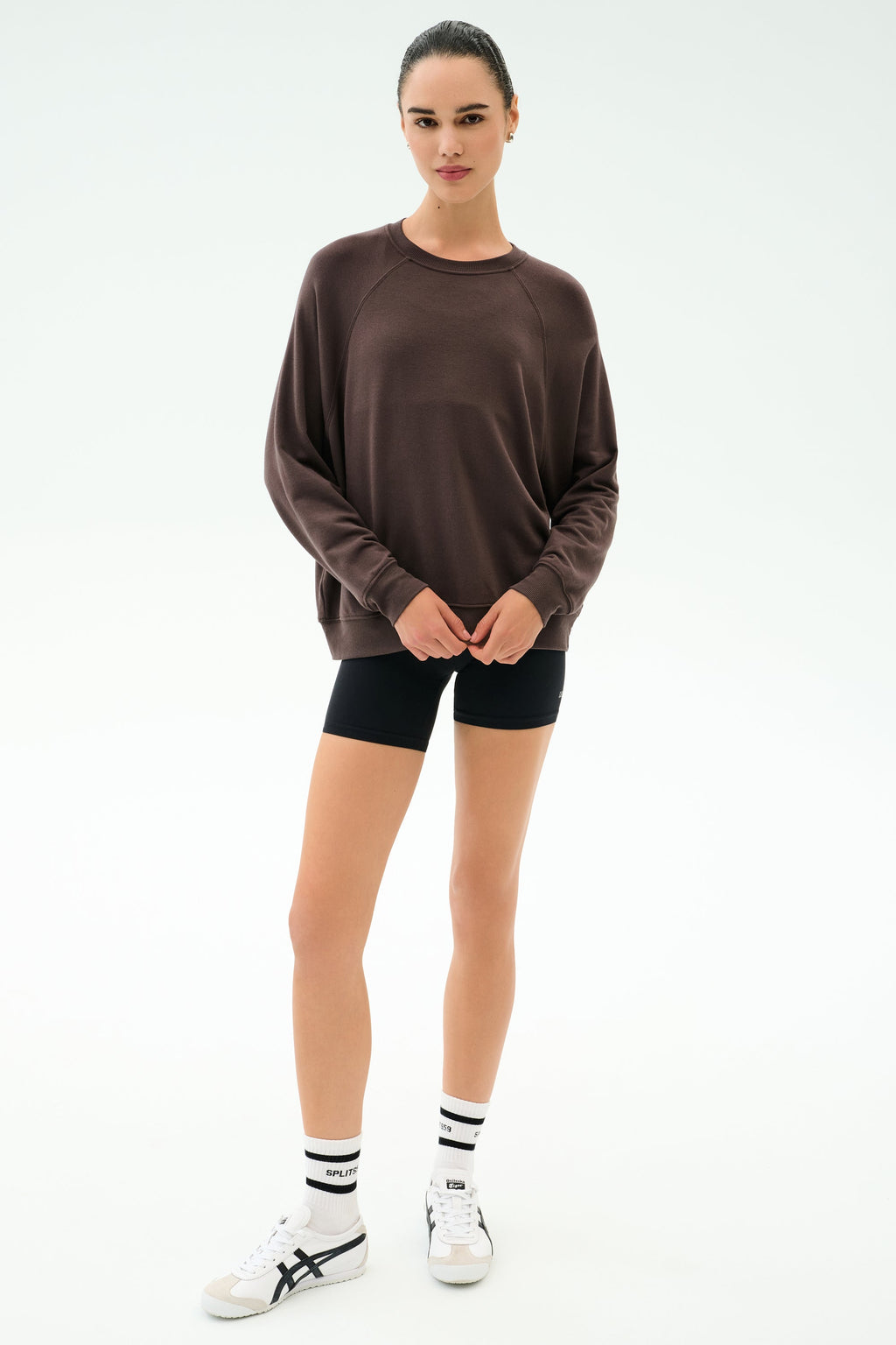 Andie Oversized Fleece Sweashirt - Dark Chocolate
