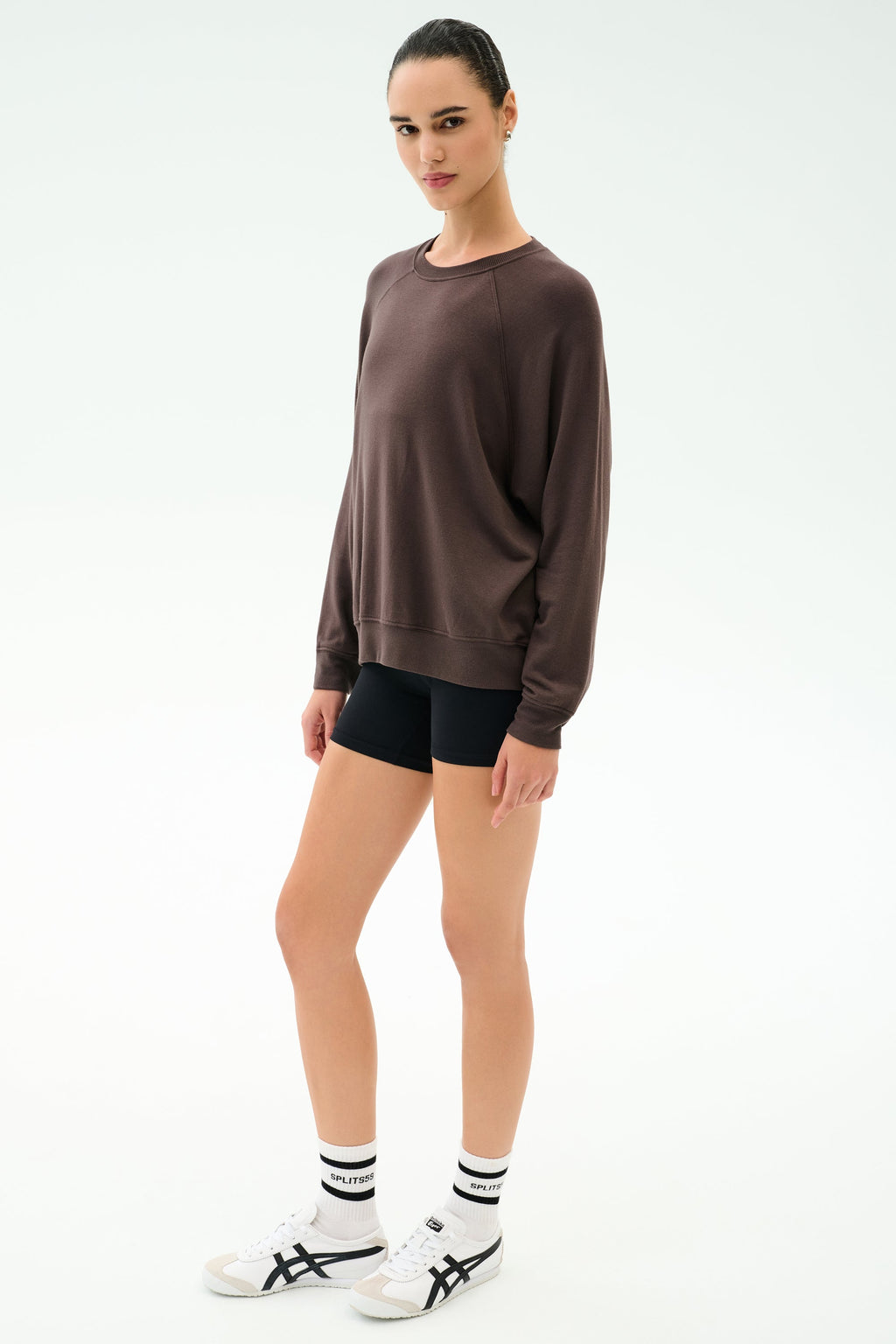 Andie Oversized Fleece Sweashirt - Dark Chocolate