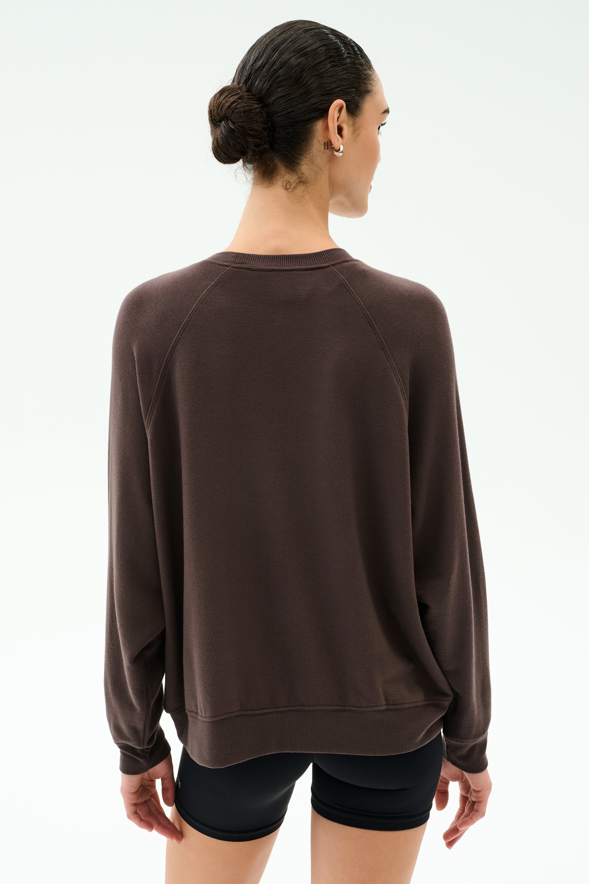 Andie Oversized Fleece Sweashirt - Dark Chocolate