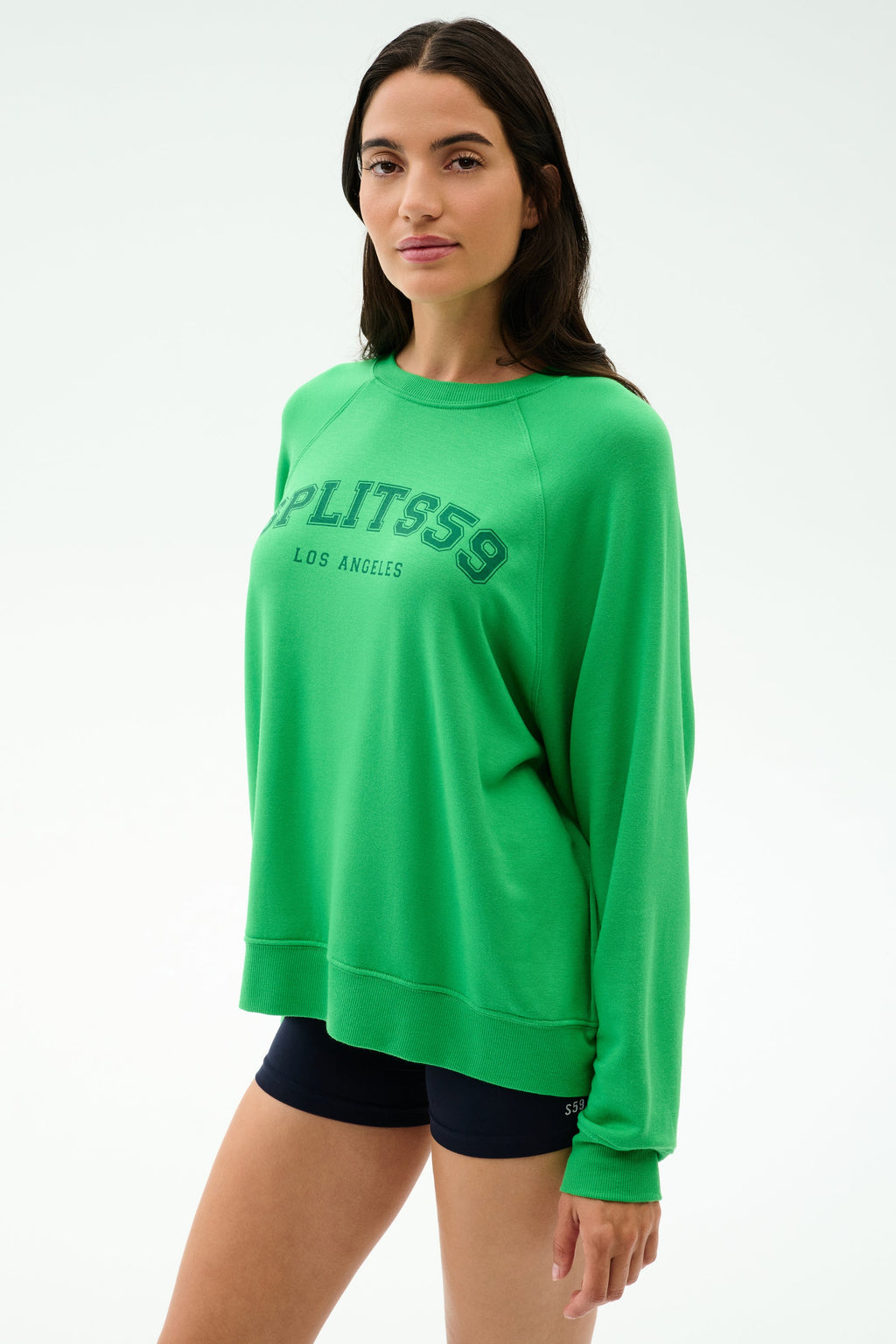 Andie Oversized Fleece Varsity Graphic Sweatshirt - Grass/Splits59 Los Angeles